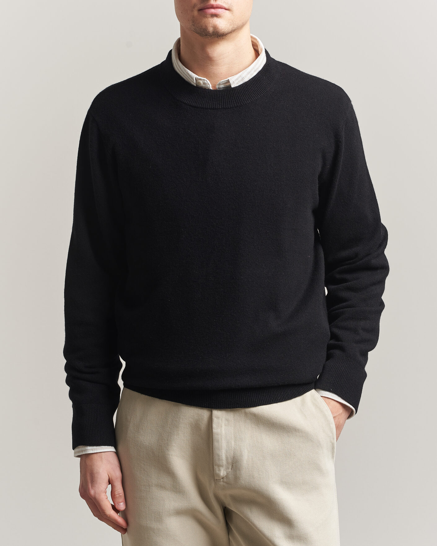 Men | Sweaters & Knitwear | A Day's March | Marlow Cashmere Blend Sweater Black