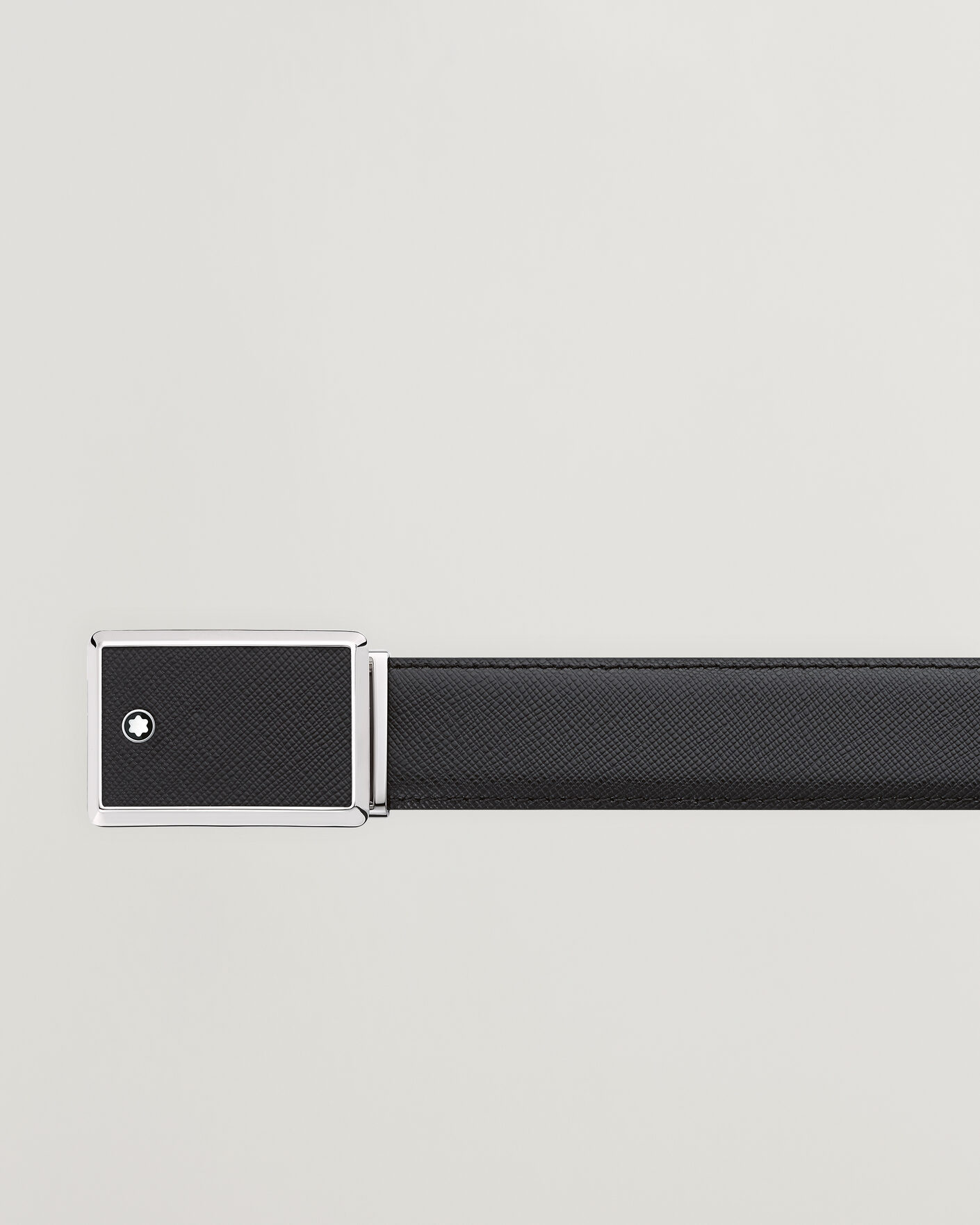 Men | Belts | Montblanc | Marquetry Plate 30mm Leather Belt Black