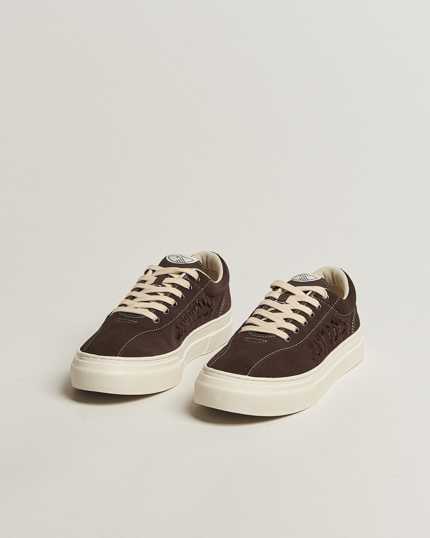 Stepney Workers Club Dellow 02 Woven Suede Sneaker Dark Brown at