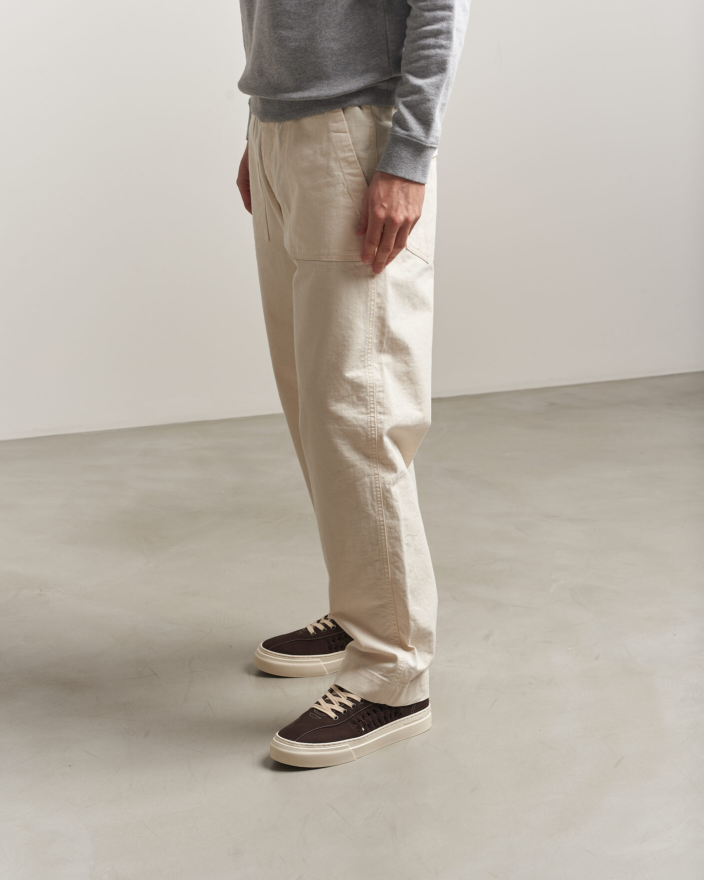 Men | Sneakers | Stepney Workers Club | Dellow 02 Woven Suede Sneaker Dark Brown