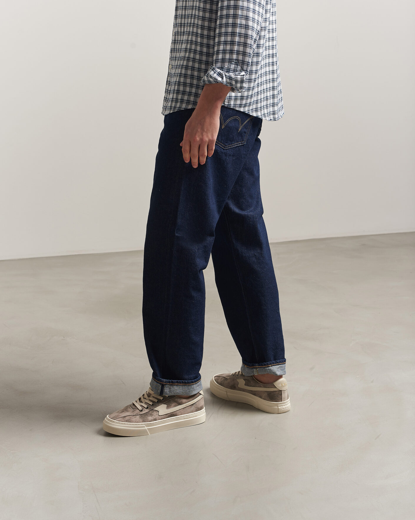 Men | Sneakers | Stepney Workers Club | Dellow S-Strike Sunfade Canvas Sneaker Earth Grey