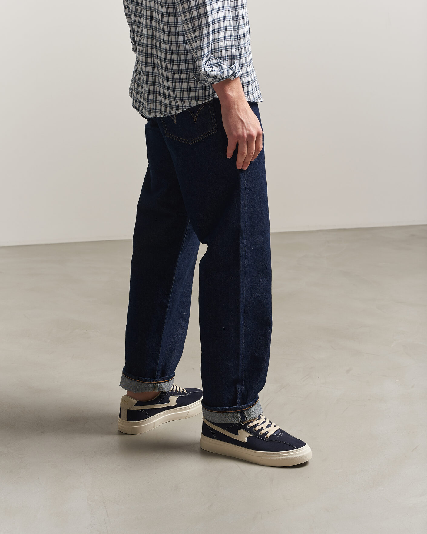 Men | Sneakers | Stepney Workers Club | Dellow S-Strike Cupsole Suede Sneaker Navy