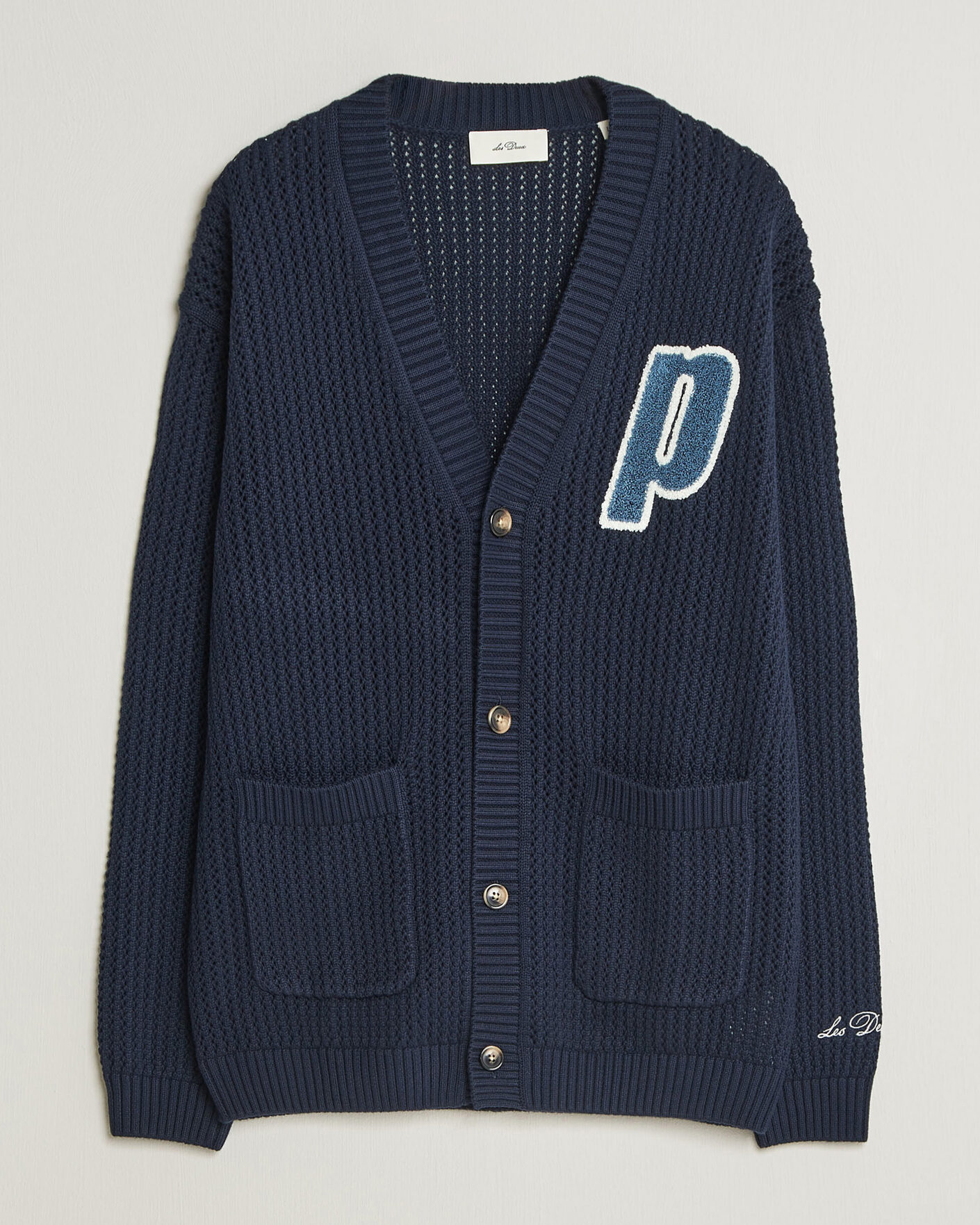 Men | Sweaters & Knitwear | LES DEUX | Prince Lace Knitted Cardigan Dark Navy