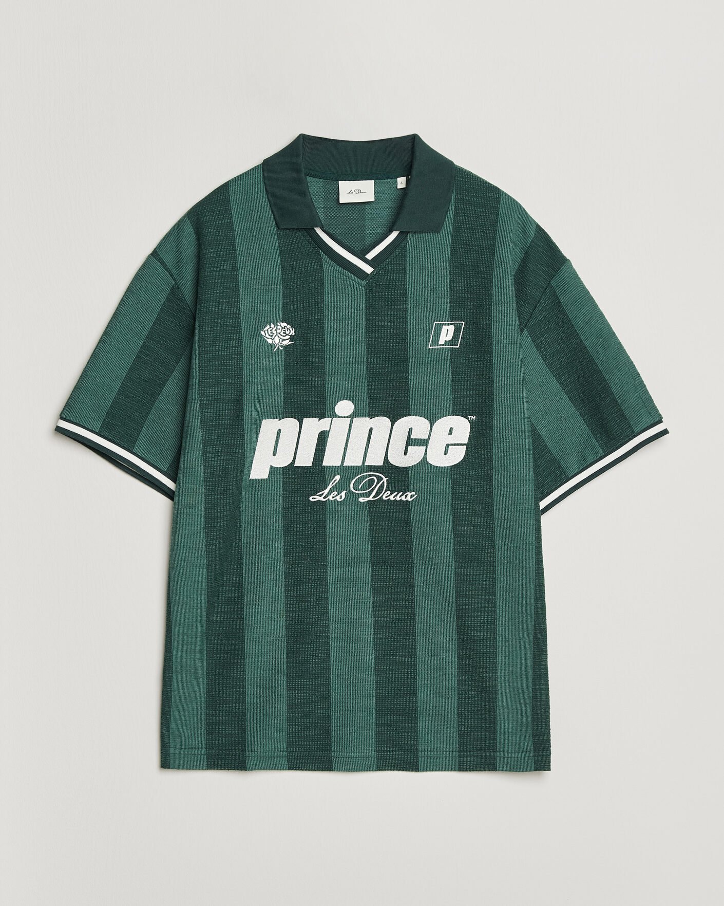 Men | Polo Shirts | LES DEUX | Prince Stripe Jaquard Polo Pineneedle Green