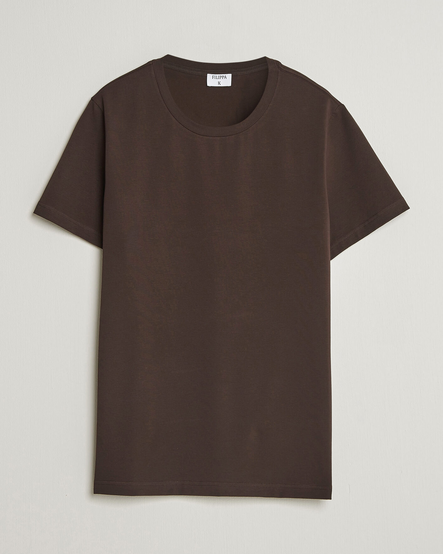 Men | T-Shirts | Filippa K | Soft Lycra T-Shirt Dark Chocolate