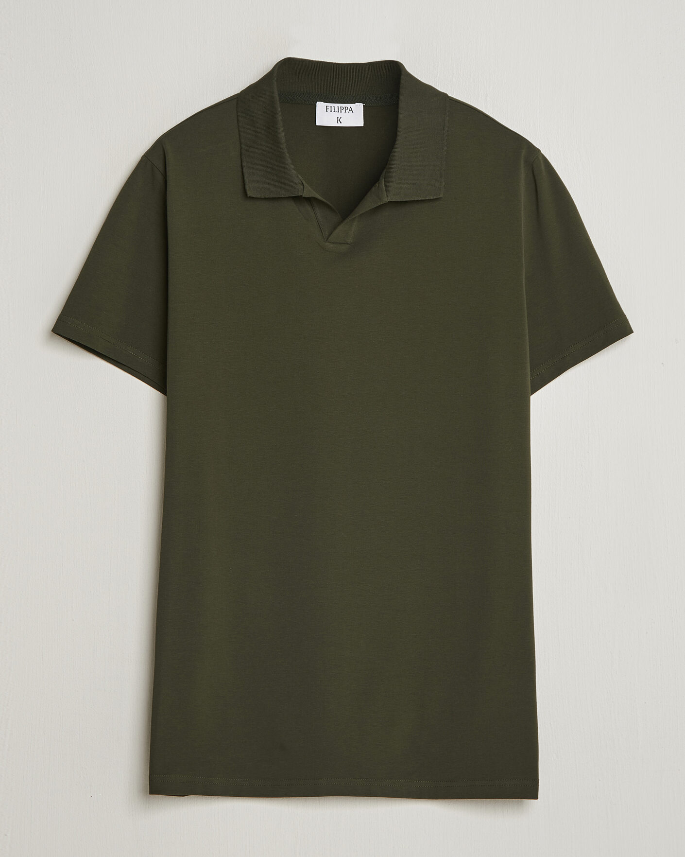 Men | Polo Shirts | Filippa K | Soft Lycra Polo T-Shirt Midnight Olive