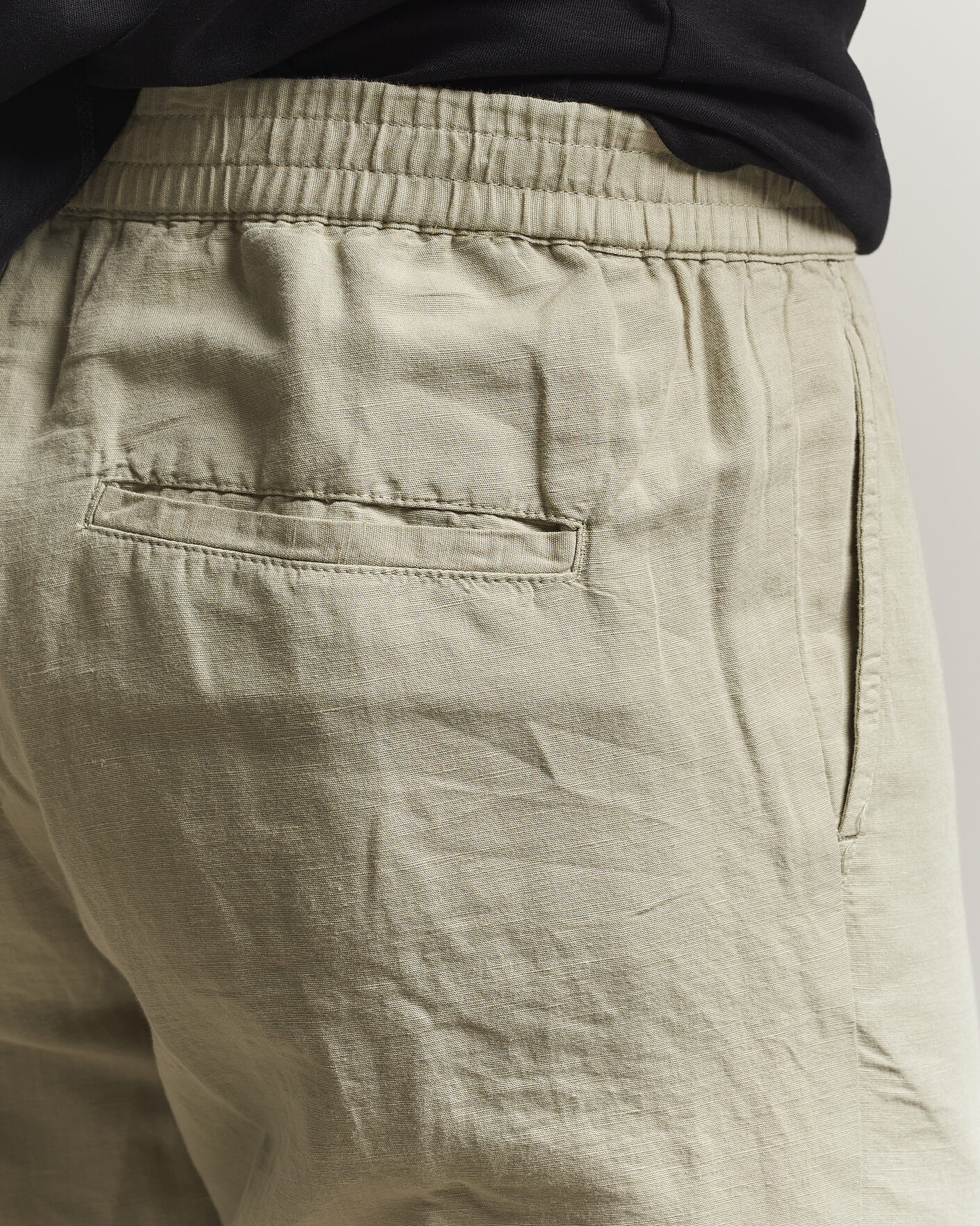 Men | Trousers | Filippa K | Theo Relaxed Linen/Cotton Drawstring Trousers Light Green