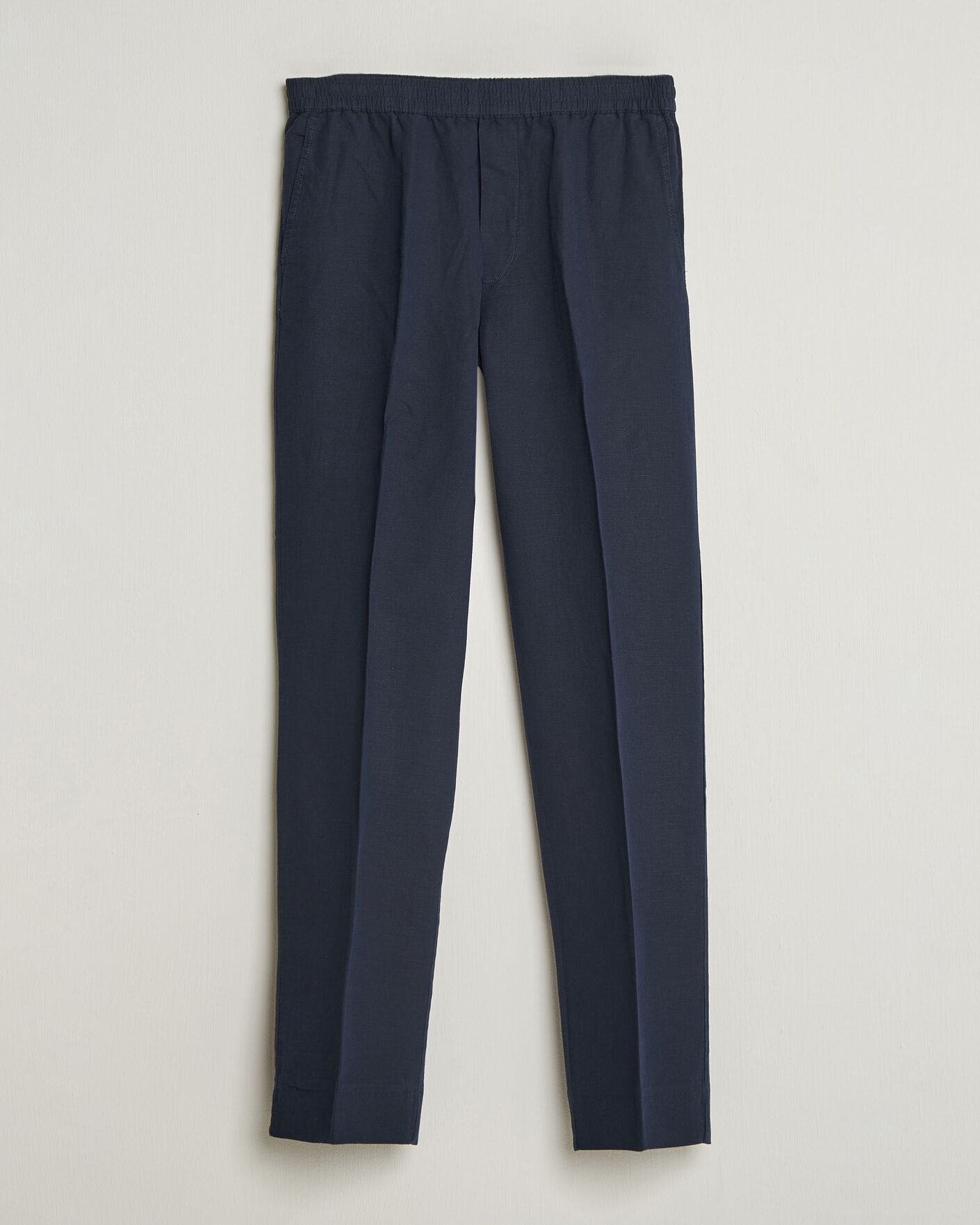 Men | Trousers | Filippa K | Theo Relaxed Linen/Cotton Drawstring Trousers Navy