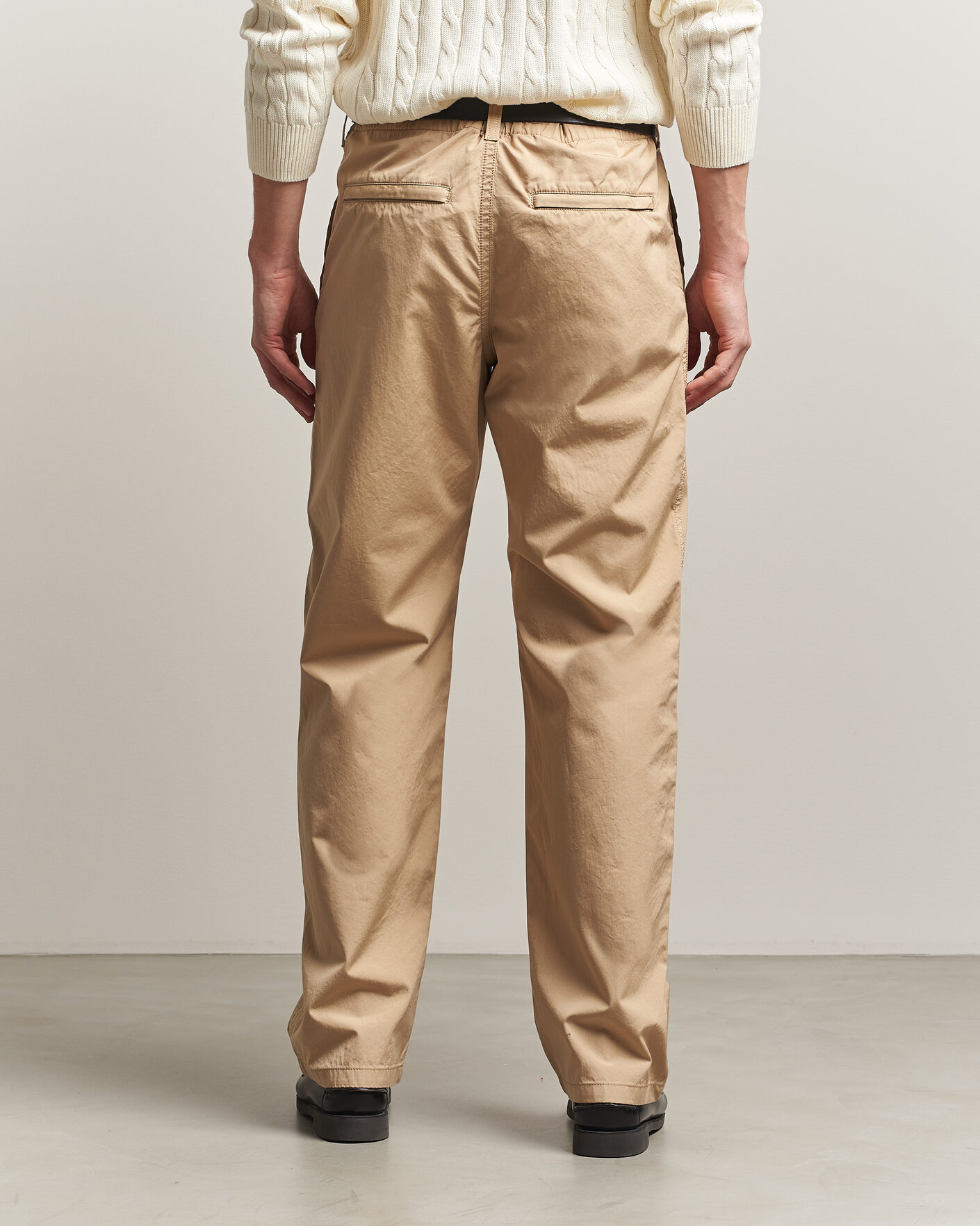 Men | Trousers | Filippa K | Flynn Washed Cotton Drawstring Trousers Canvas Beige