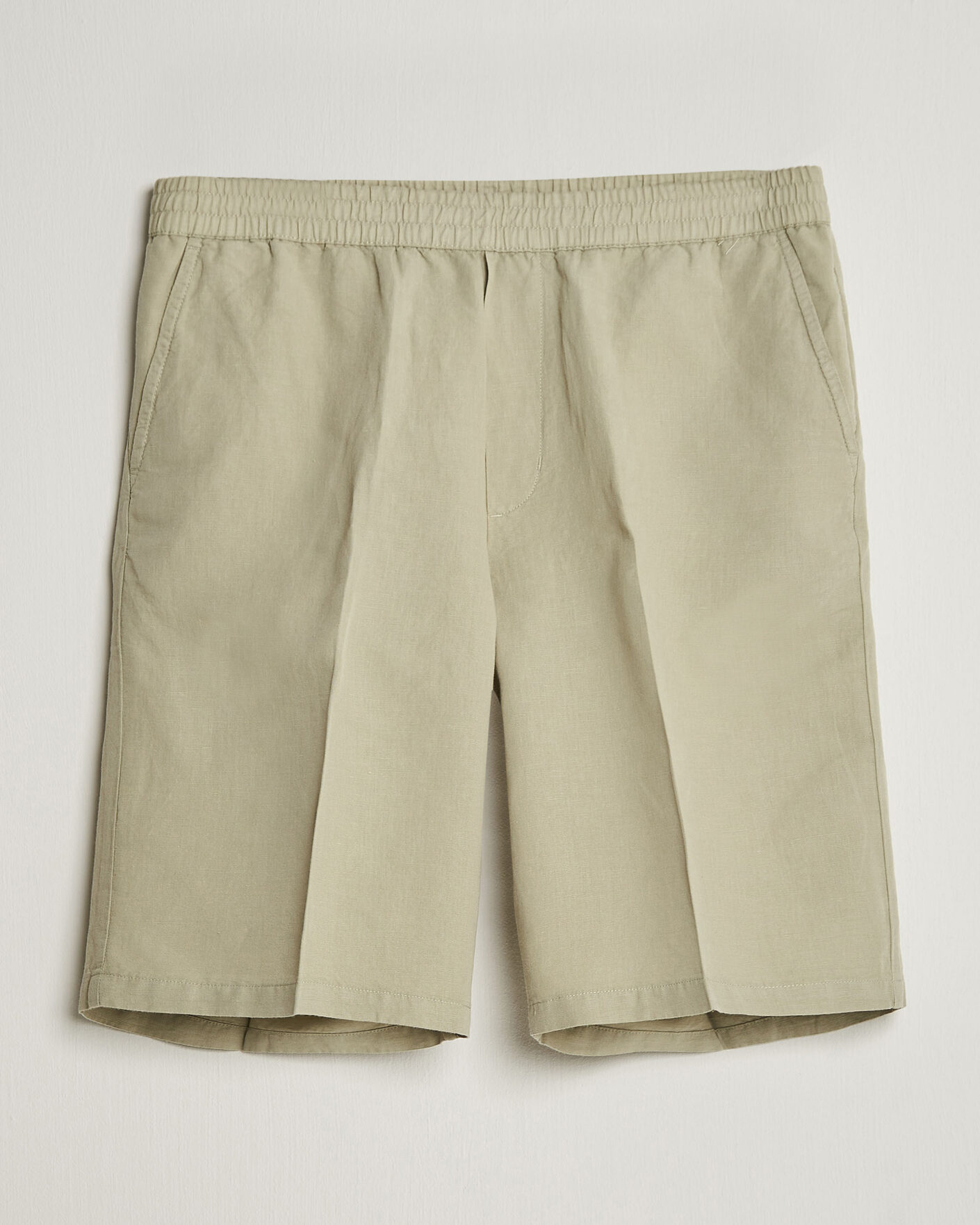 Men | Shorts | Filippa K | Theo Relaxed Linen/Cotton Drawstring Shorts Light Green