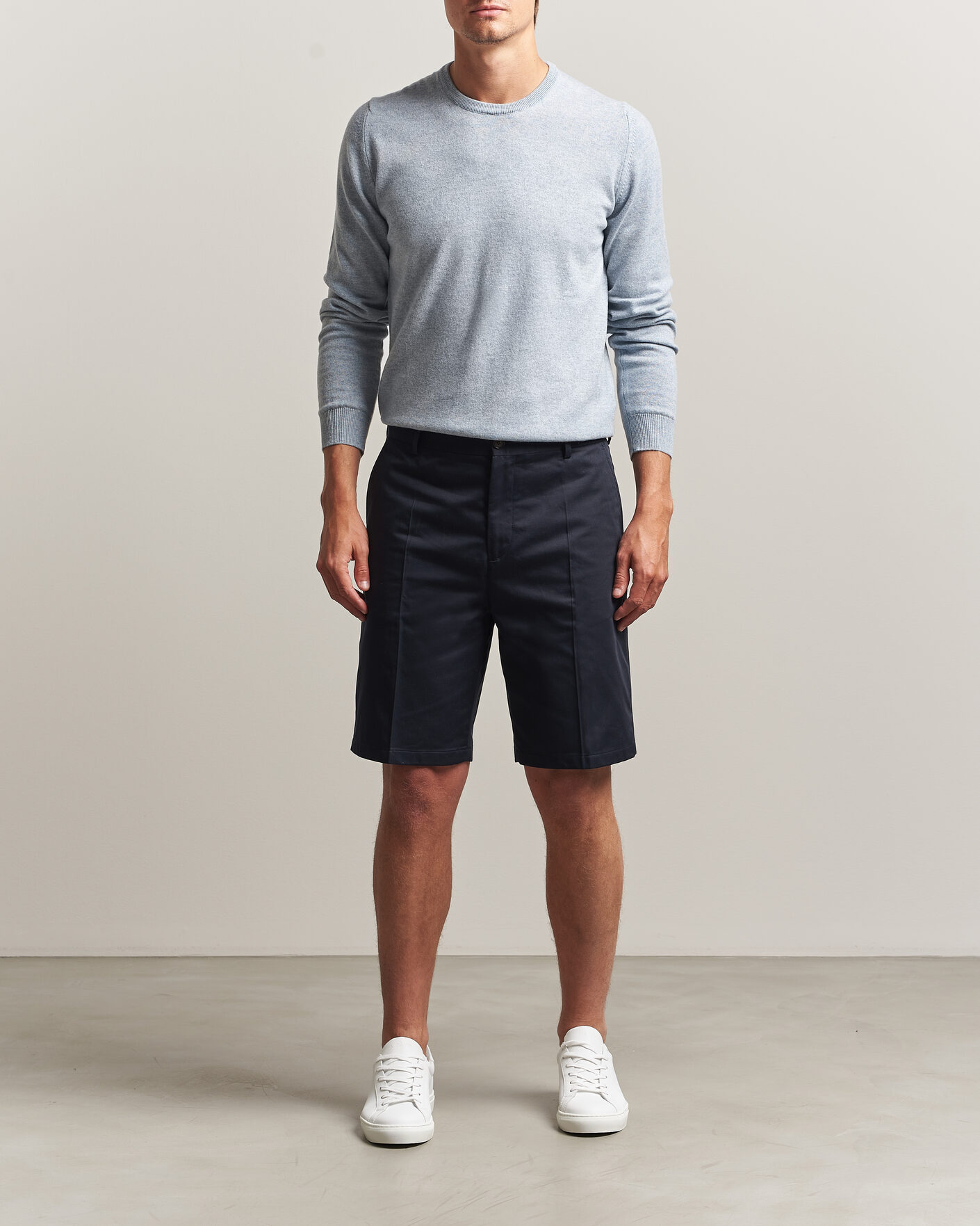 Men | Shorts | Filippa K | Tailored Cotton Chino Shorts Navy