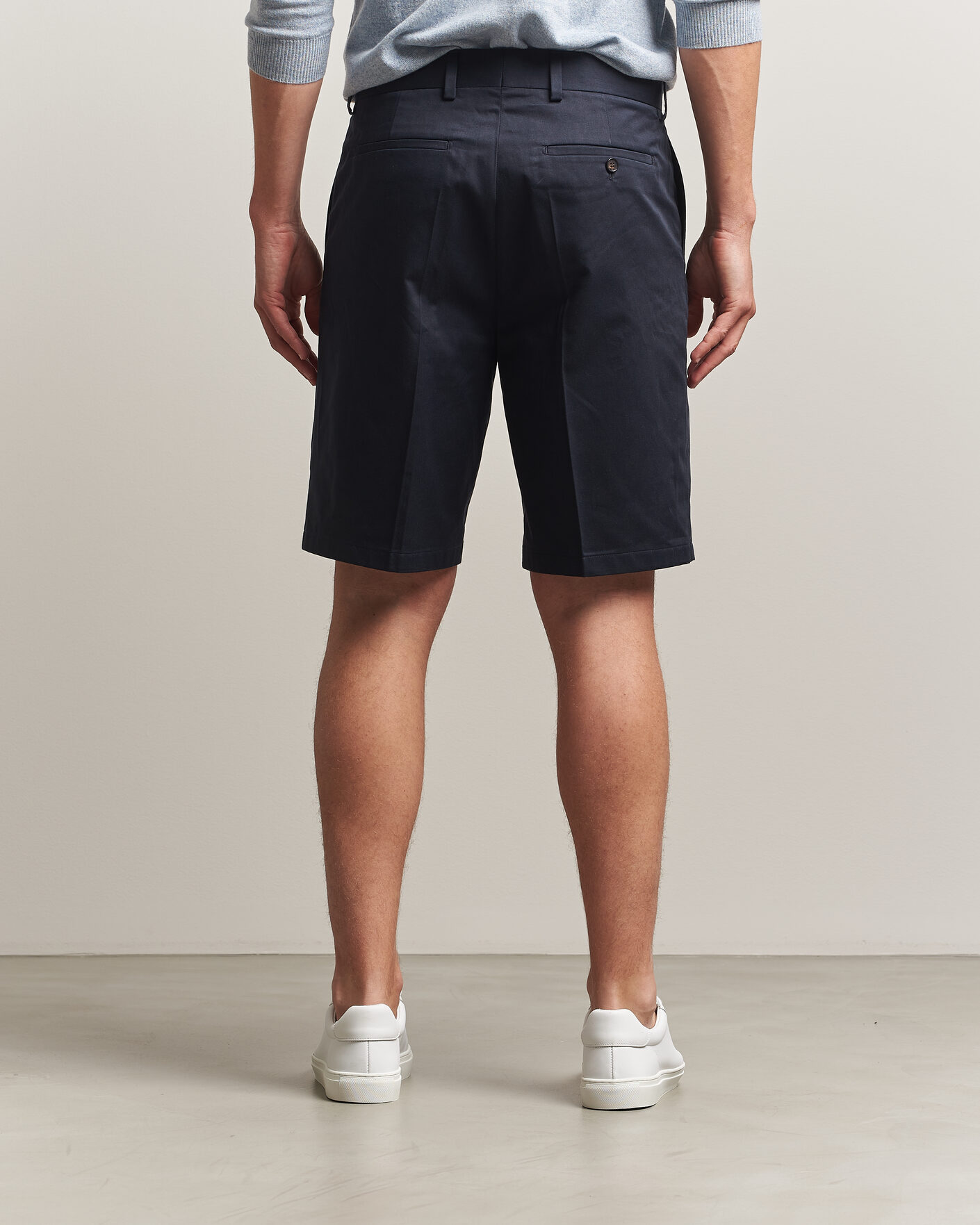 Men | Shorts | Filippa K | Tailored Cotton Chino Shorts Navy