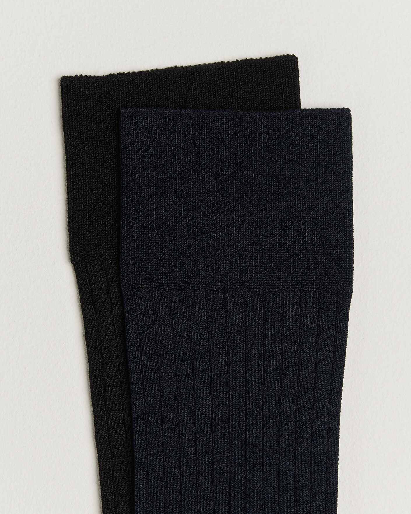 Men | Underwear & Socks | Myrqvist | 2-Pack Axel Ribbed Cotton Sock Black/Navy