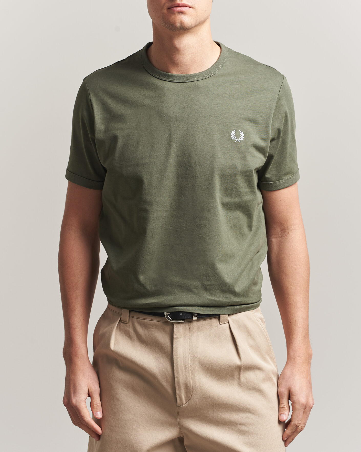 Men | T-Shirts | Fred Perry | Ringer T-Shirt Laurel Wreath Green