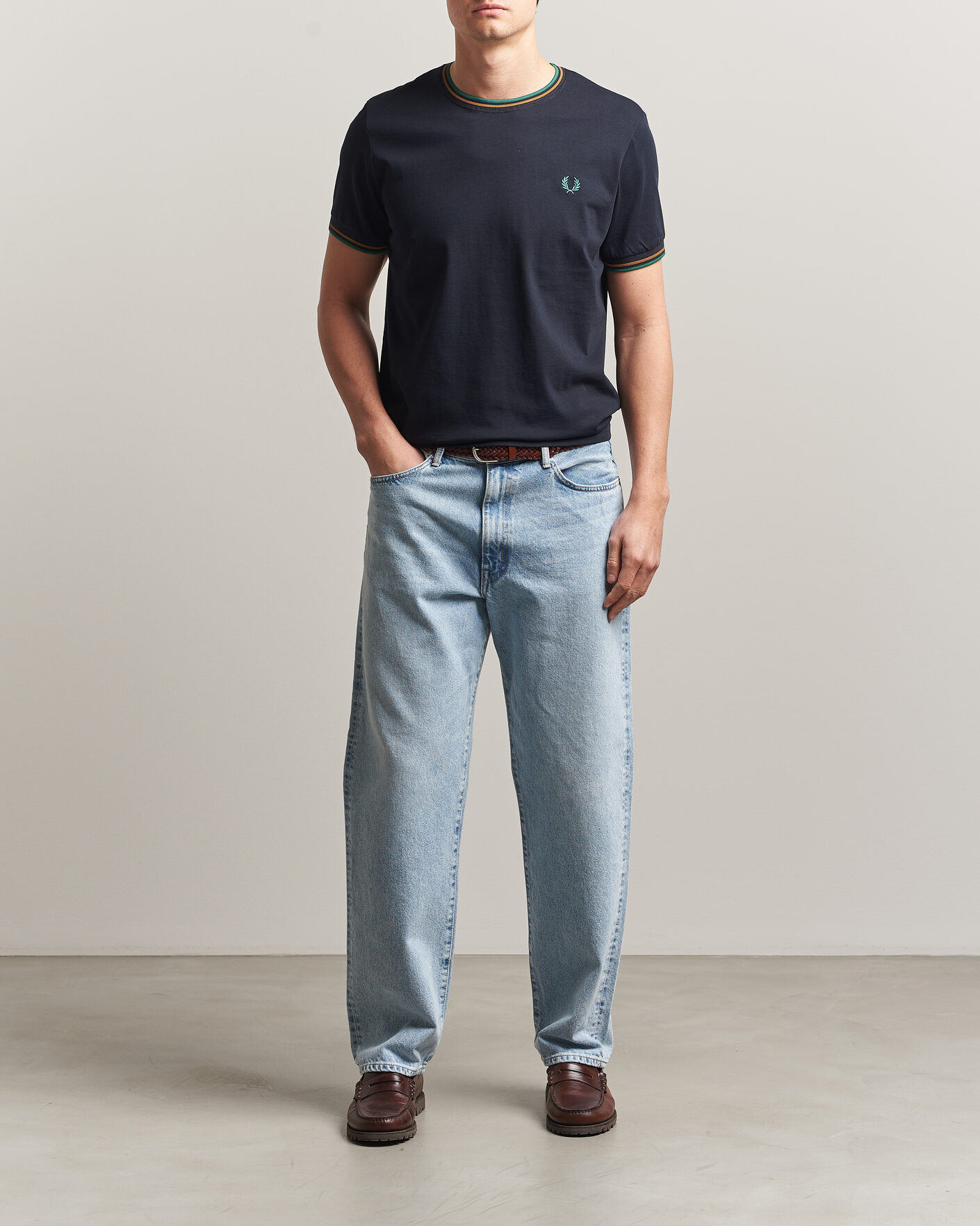Men | T-Shirts | Fred Perry | Twin Tipped T-Shirt Navy