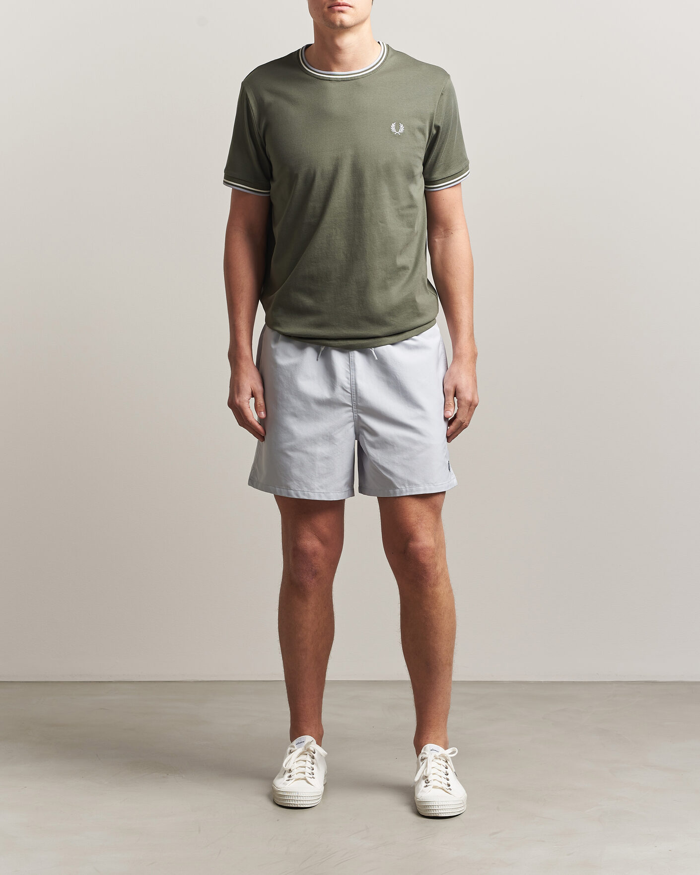 Men | T-Shirts | Fred Perry | Twin Tipped T-Shirt Laurel Wreath Green