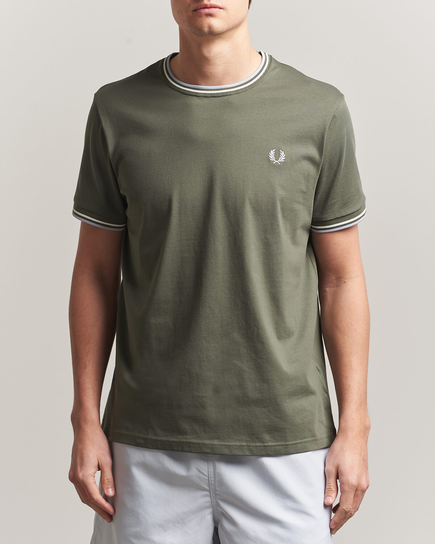 Fred Perry Twin Tipped T-Shirt Laurel Wreath Green at CareOfCarl.com