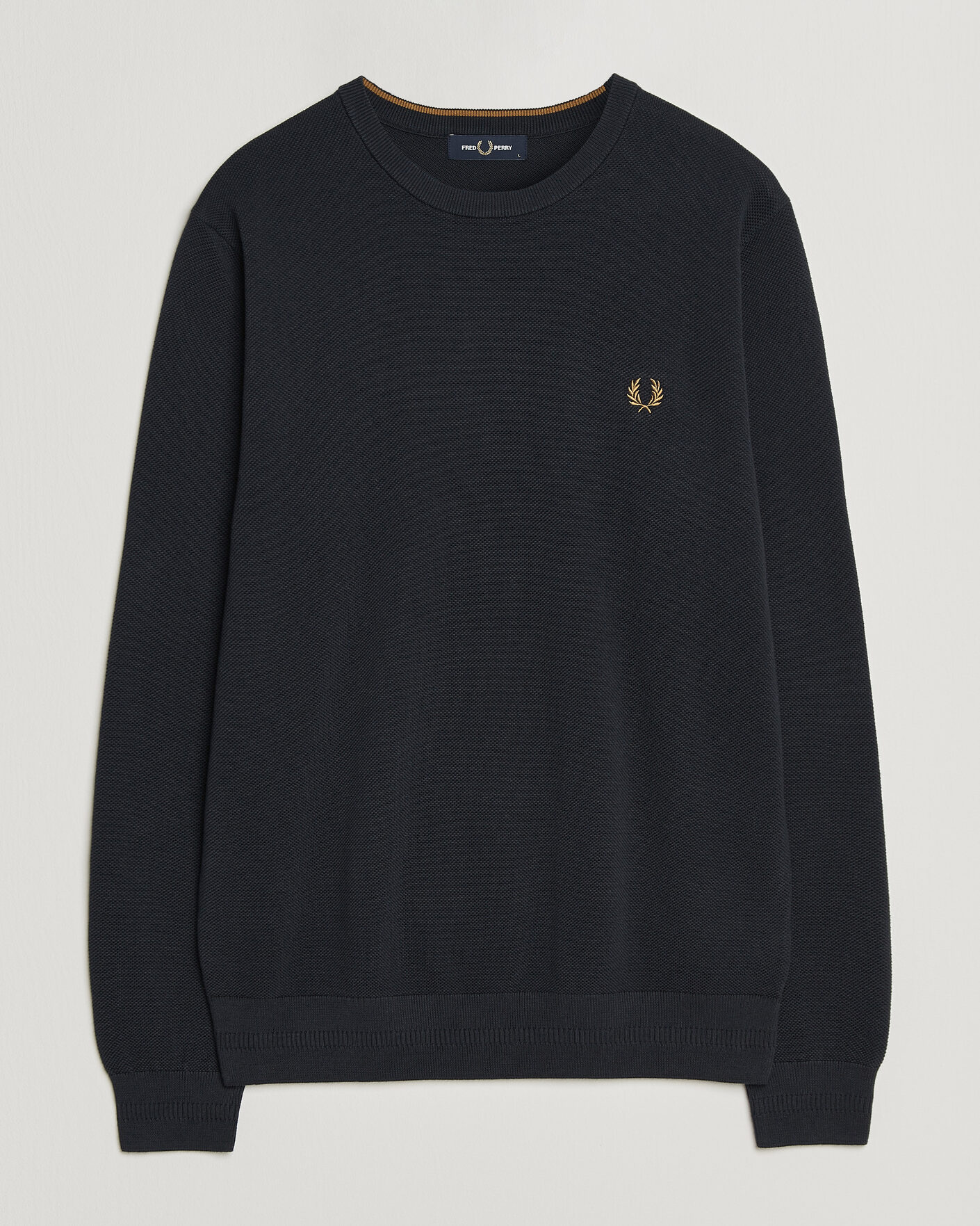Men | Sweaters & Knitwear | Fred Perry | Piqué Stitched Sweater Navy