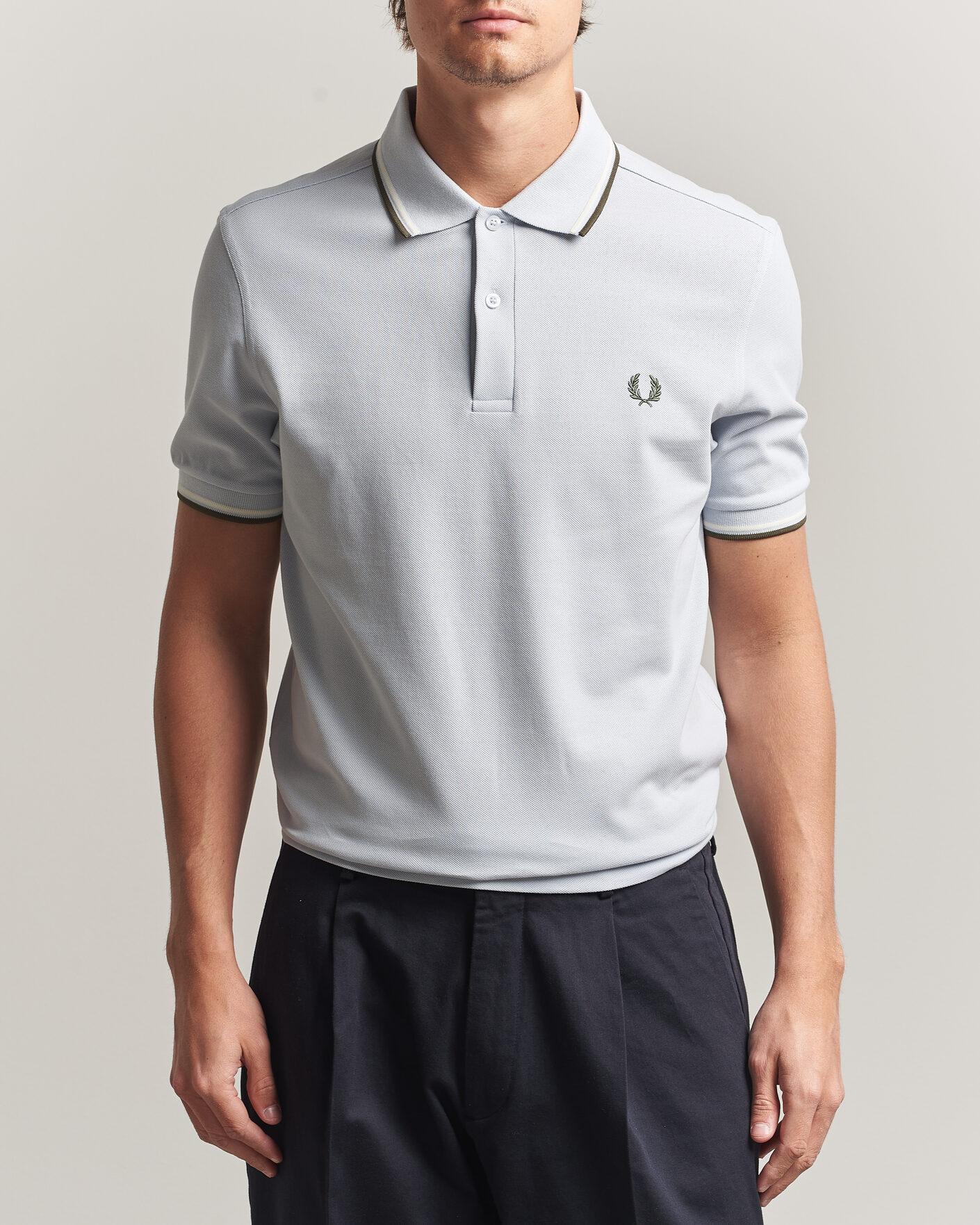 Men | Polo Shirts | Fred Perry | Twin Tipped Polo Shirt Dusky Blue