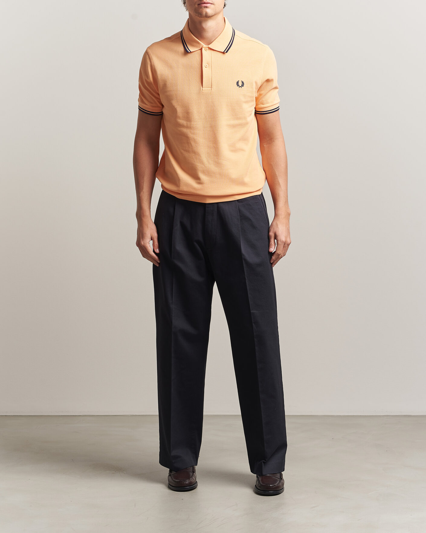 Men | Polo Shirts | Fred Perry | Twin Tipped Polo Shirt Peach