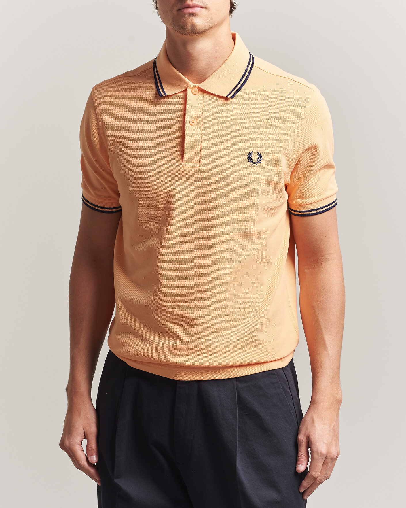 Men | Polo Shirts | Fred Perry | Twin Tipped Polo Shirt Peach