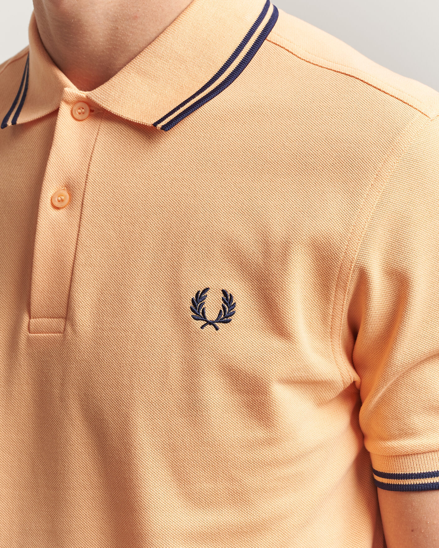 Men | Polo Shirts | Fred Perry | Twin Tipped Polo Shirt Peach