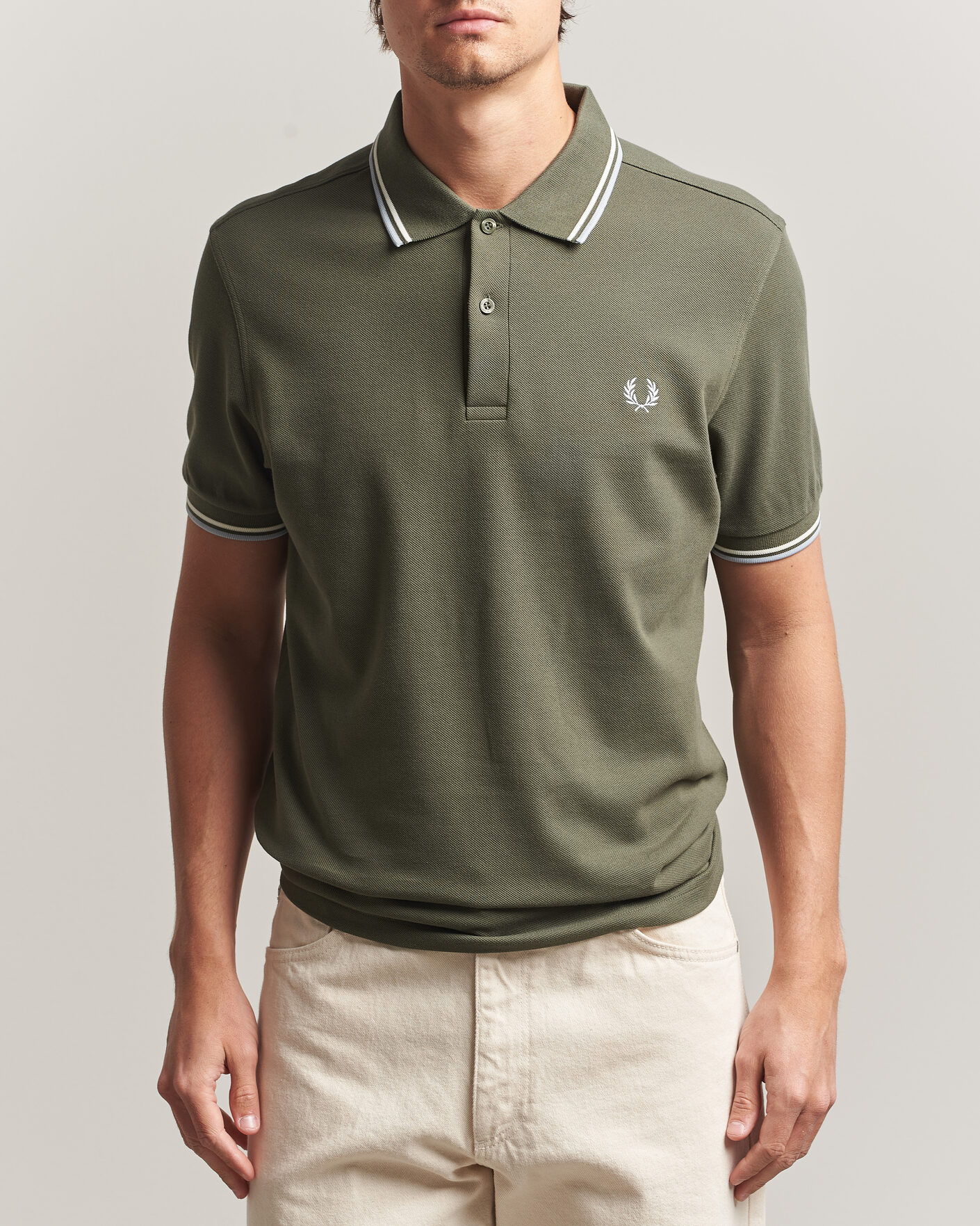 Men | Polo Shirts | Fred Perry | Twin Tipped Polo Shirt Laurel Wreath Green