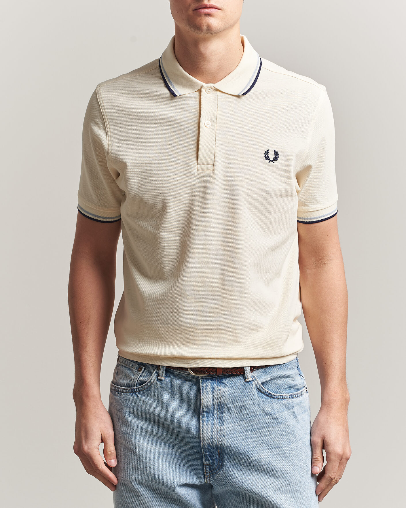 Men | Polo Shirts | Fred Perry | Twin Tipped Polo Shirt Ecru