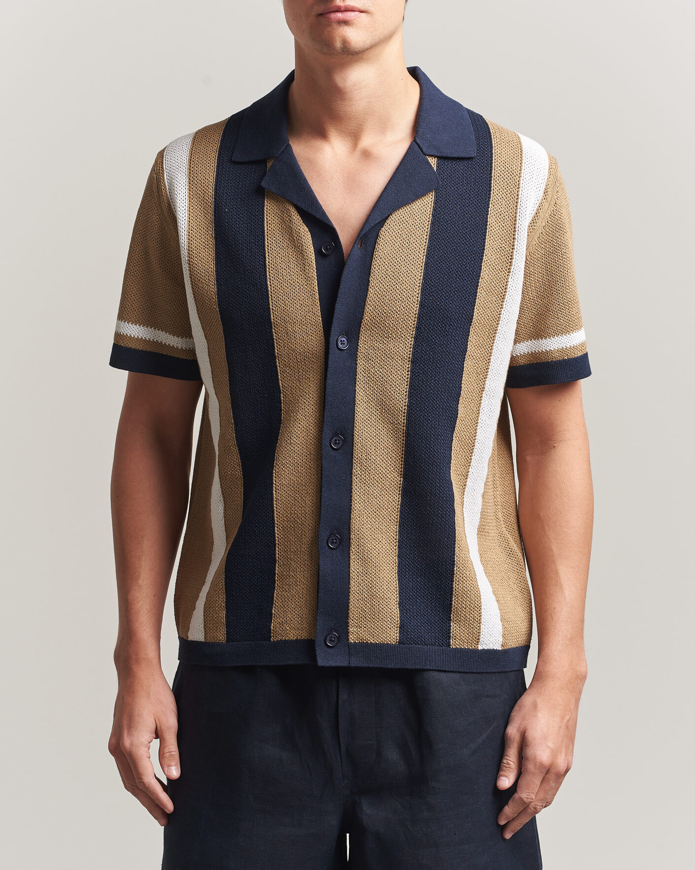 Men | Shirts | J.Lindeberg | Remus Knitted Resort Shirt Kelp