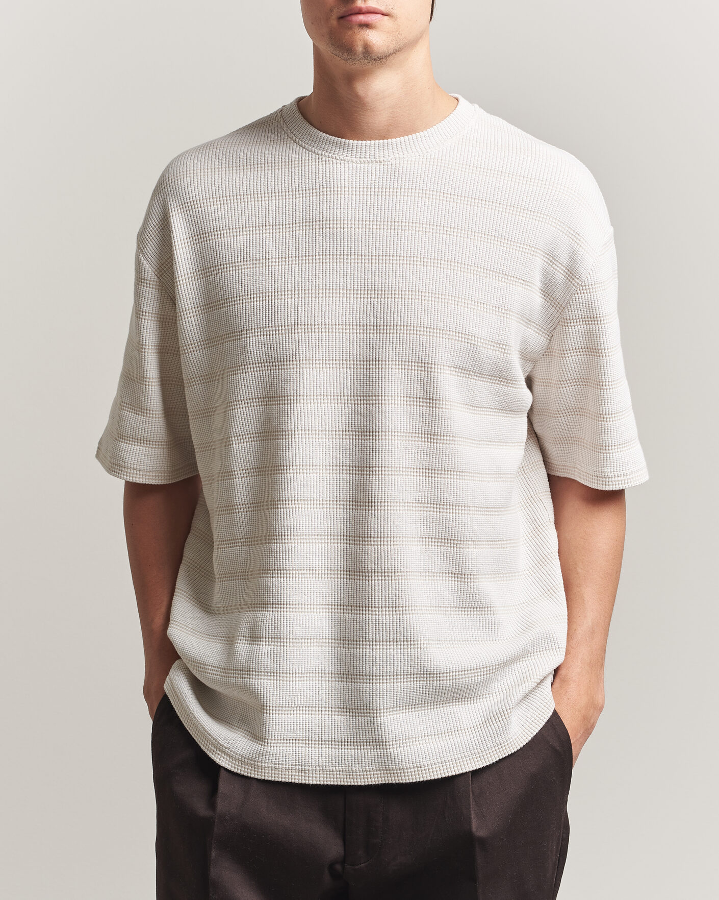Men | T-Shirts | J.Lindeberg | Jose Jacquard T-Shirt Moonbeam