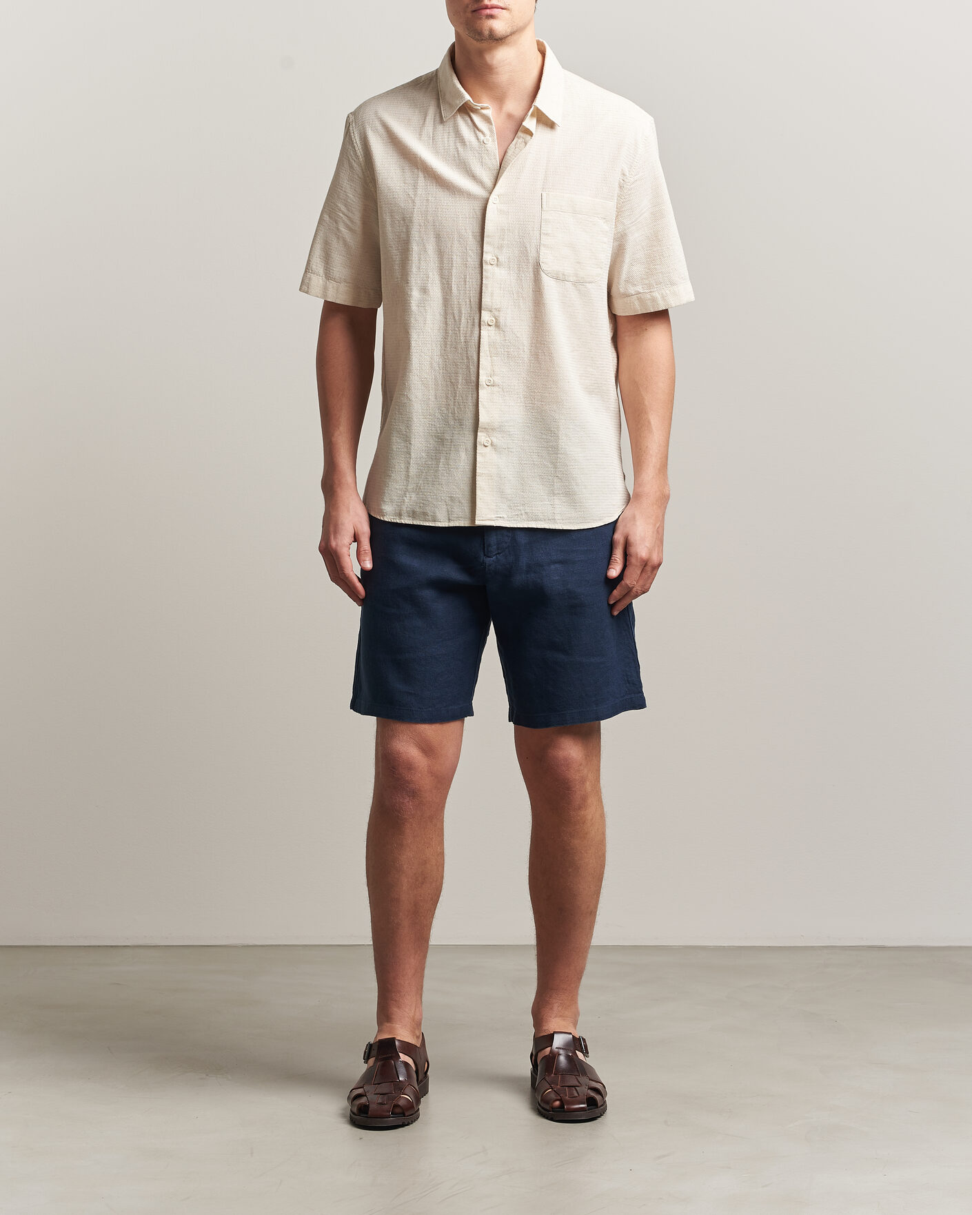 Men | Shorts | NN07 | Aden Linen Shorts Navy Blue