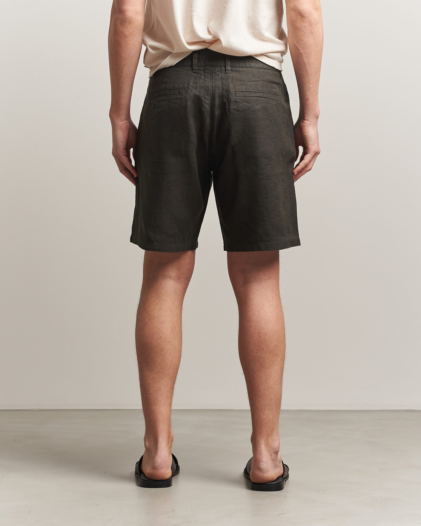 Men | Shorts | NN07 | Aden Linen Shorts Dark Army