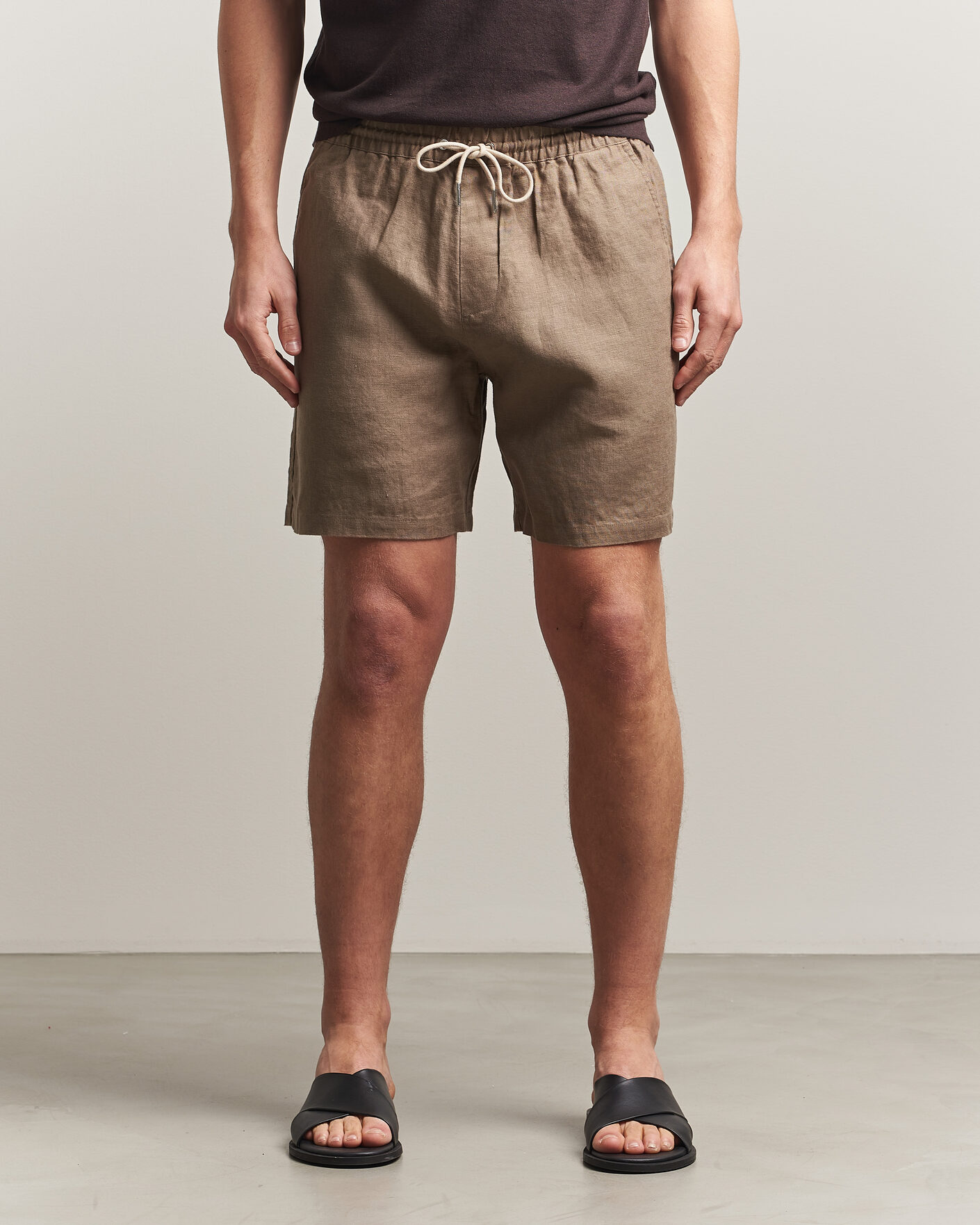Men | Shorts | NN07 | Gregor Linen Drawstring Shorts Clay Mirage
