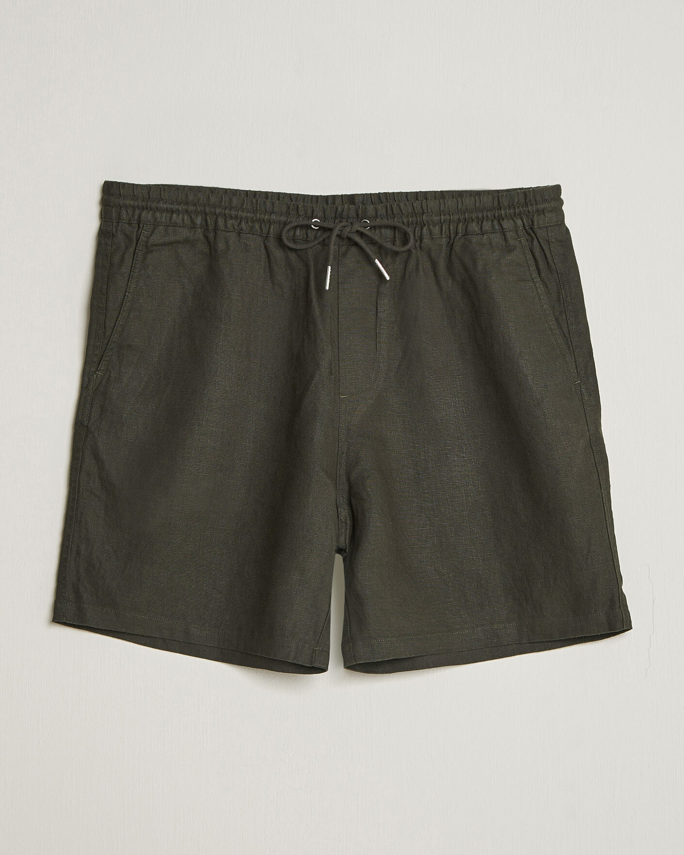 Men | Shorts | NN07 | Gregor Linen Drawstring Shorts Dark Army