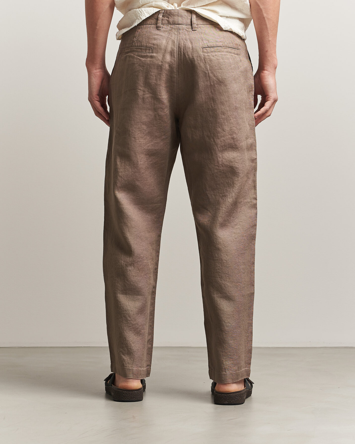 Men | Trousers | NN07 | Aden Regular Fit Linen Trousers Clay Mirage