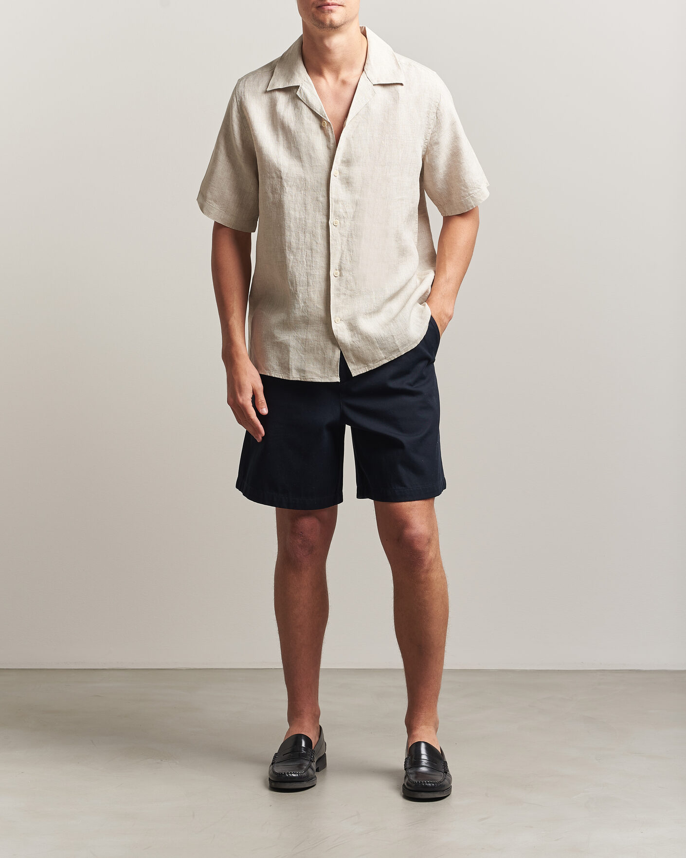 Men | Shirts | NN07 | Julio Linen Resort Shirt Oat