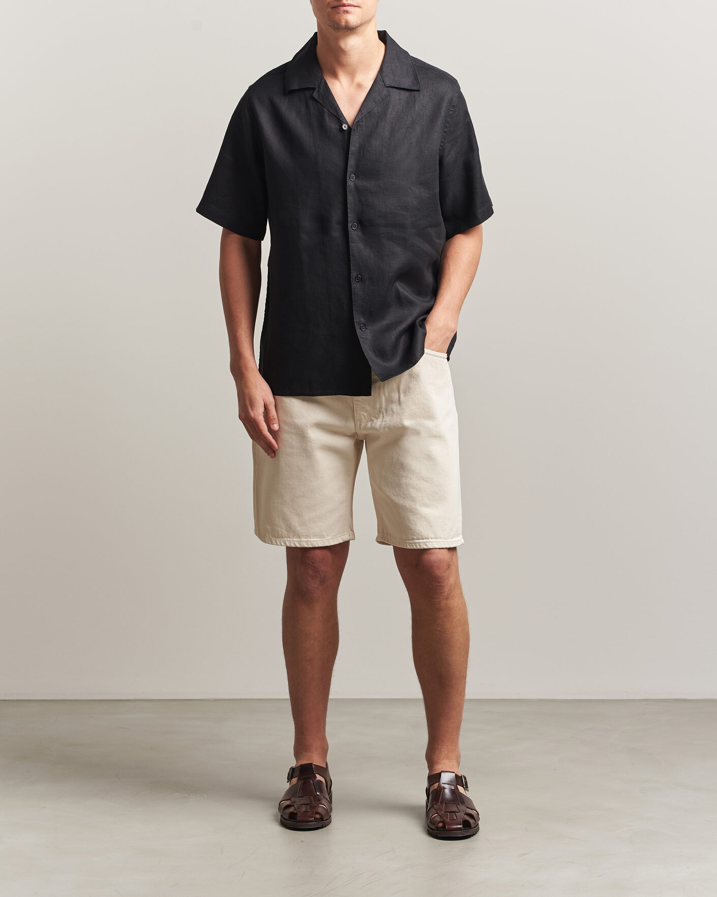 Men | Shirts | NN07 | Julio Linen Resort Shirt Black