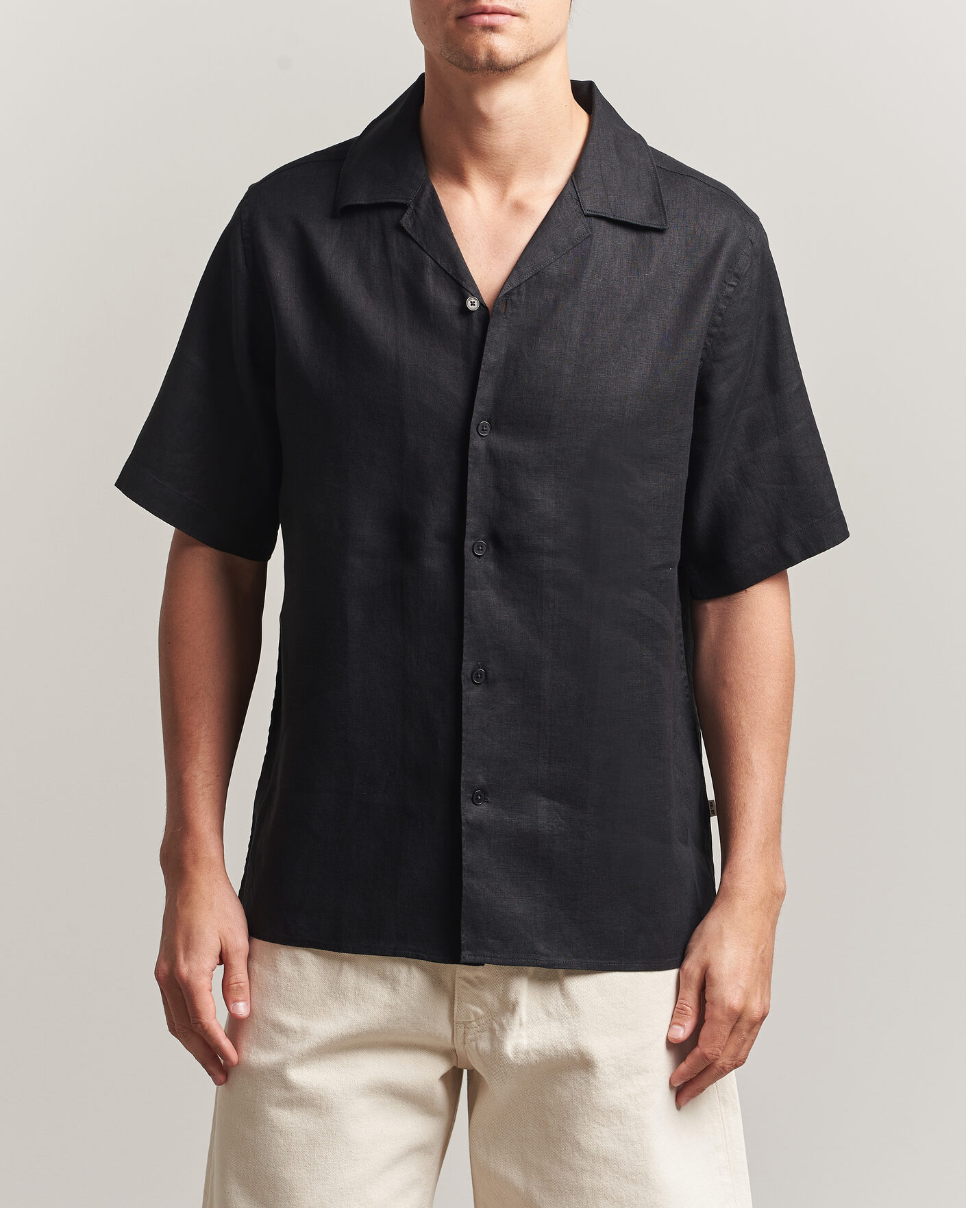 Men | Shirts | NN07 | Julio Linen Resort Shirt Black