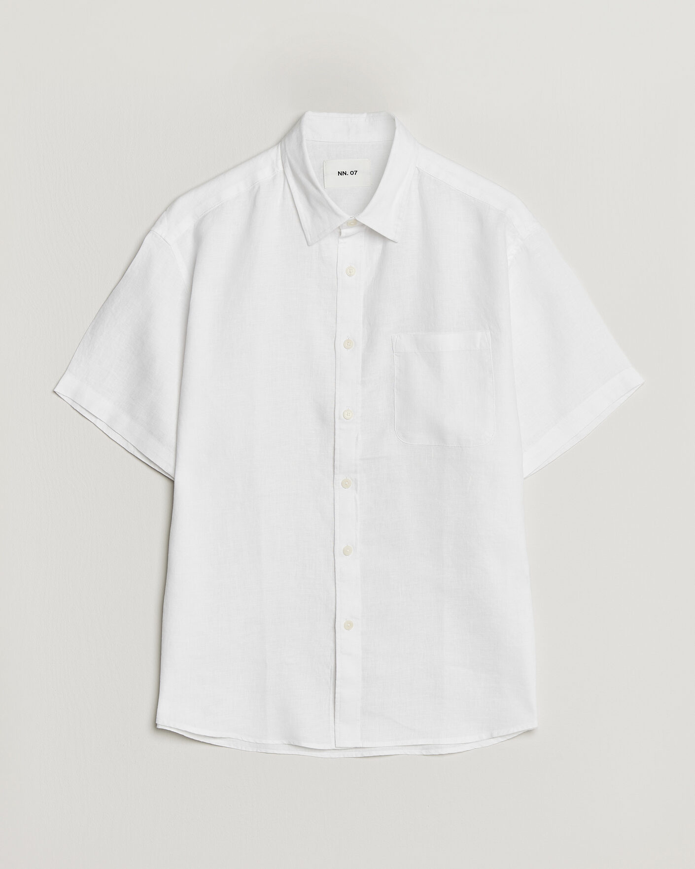 Men | Shirts | NN07 | Deon Linen Short Sleeve Shirt White