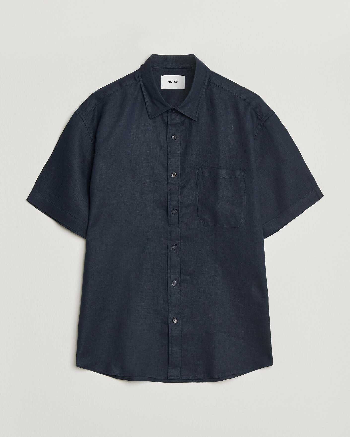 Men |  | NN07 | Deon Linen Short Sleeve Shirt Navy Blue
