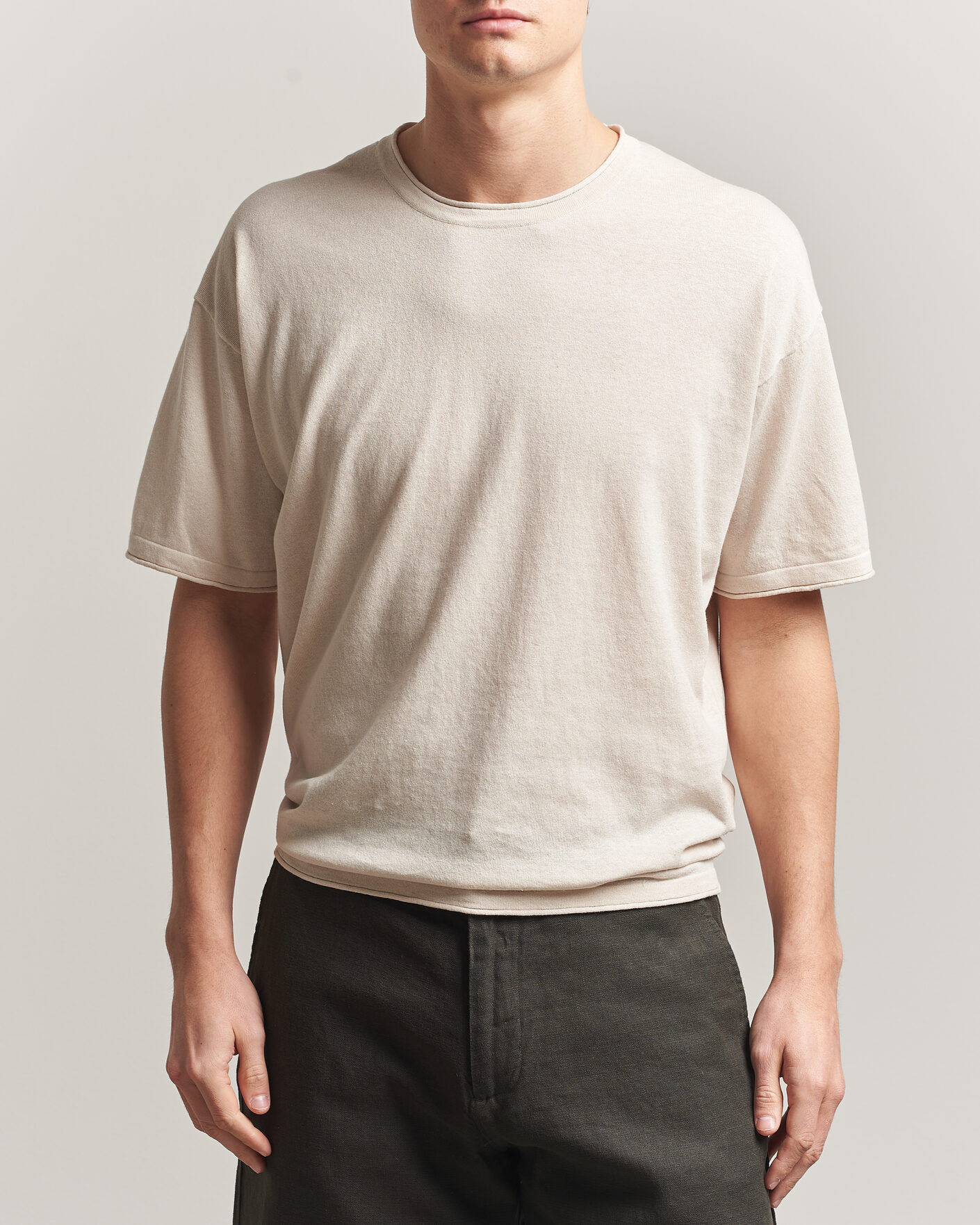Men | T-Shirts | NN07 | Ryan Cotton/Linen T-Shirt Oat