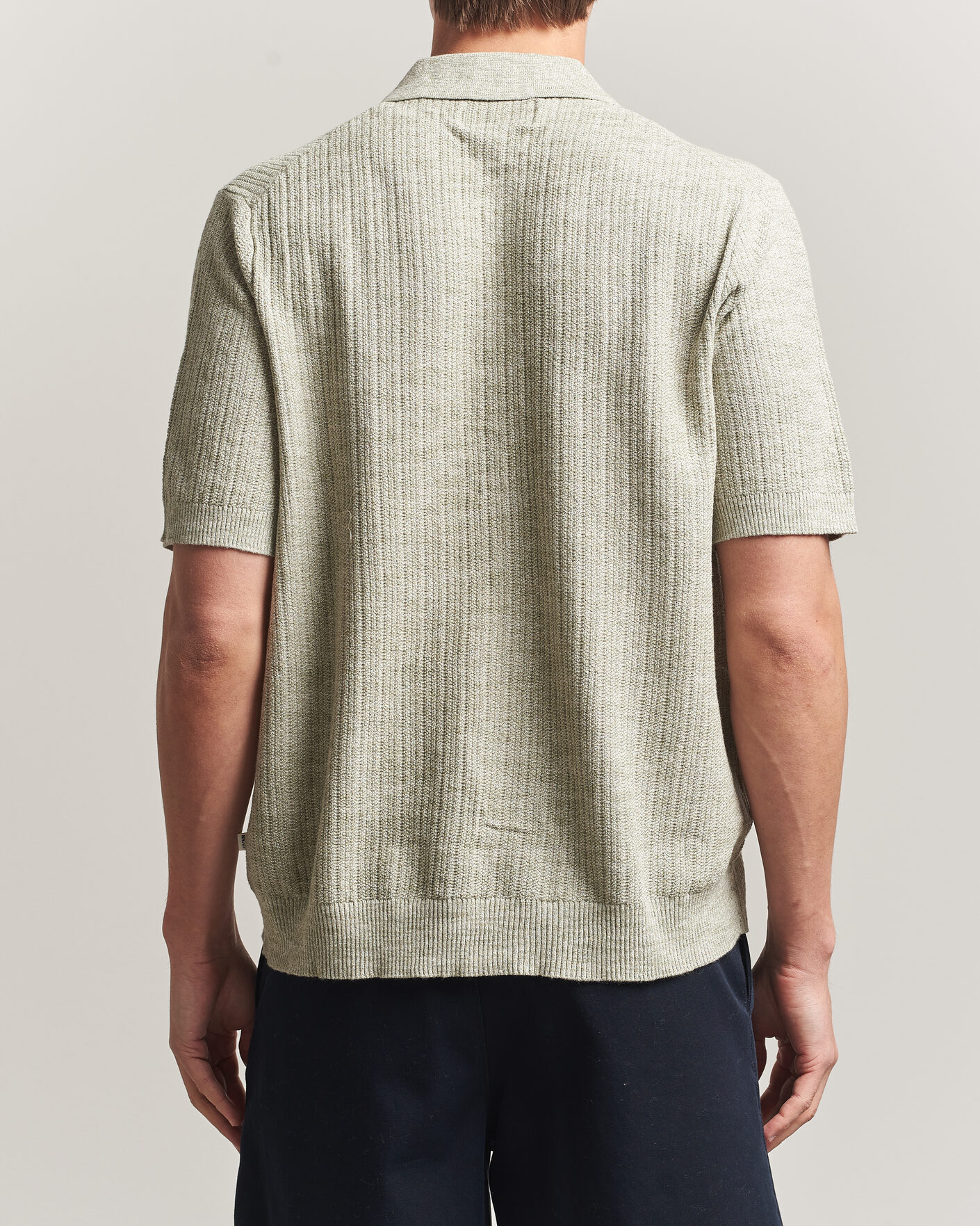 Men | Shirts | NN07 | Nolan Knitted Short Sleeve Shirt Sage Green