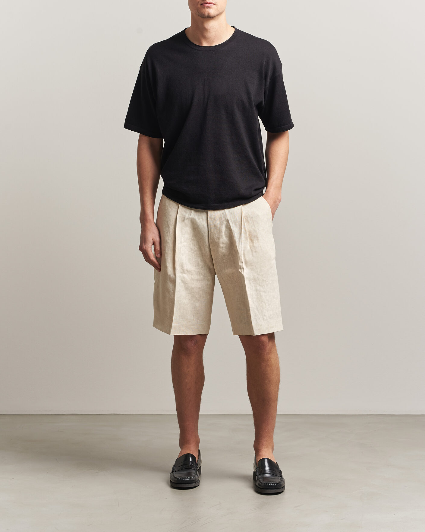 Men | Shorts | NN07 | Kay Relaxed Fit Linen Drawstring Shorts Oat