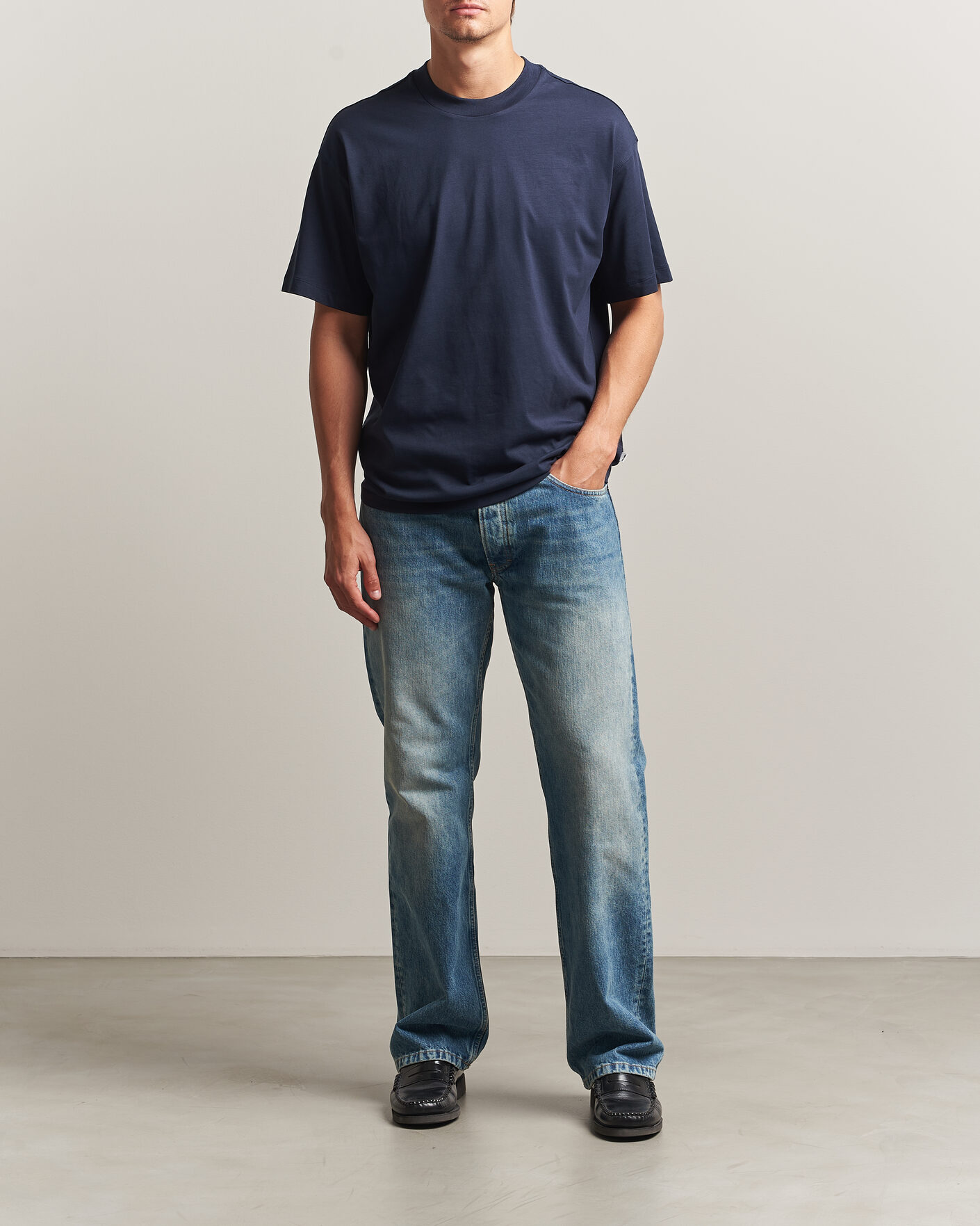 Men | T-Shirts | NN07 | Lionel Suvin Cotton Crew Neck T-Shirt Navy Blue
