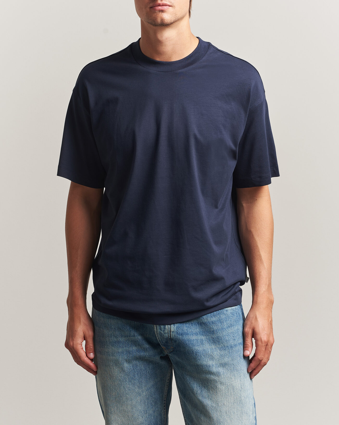 Men | T-Shirts | NN07 | Lionel Suvin Cotton Crew Neck T-Shirt Navy Blue
