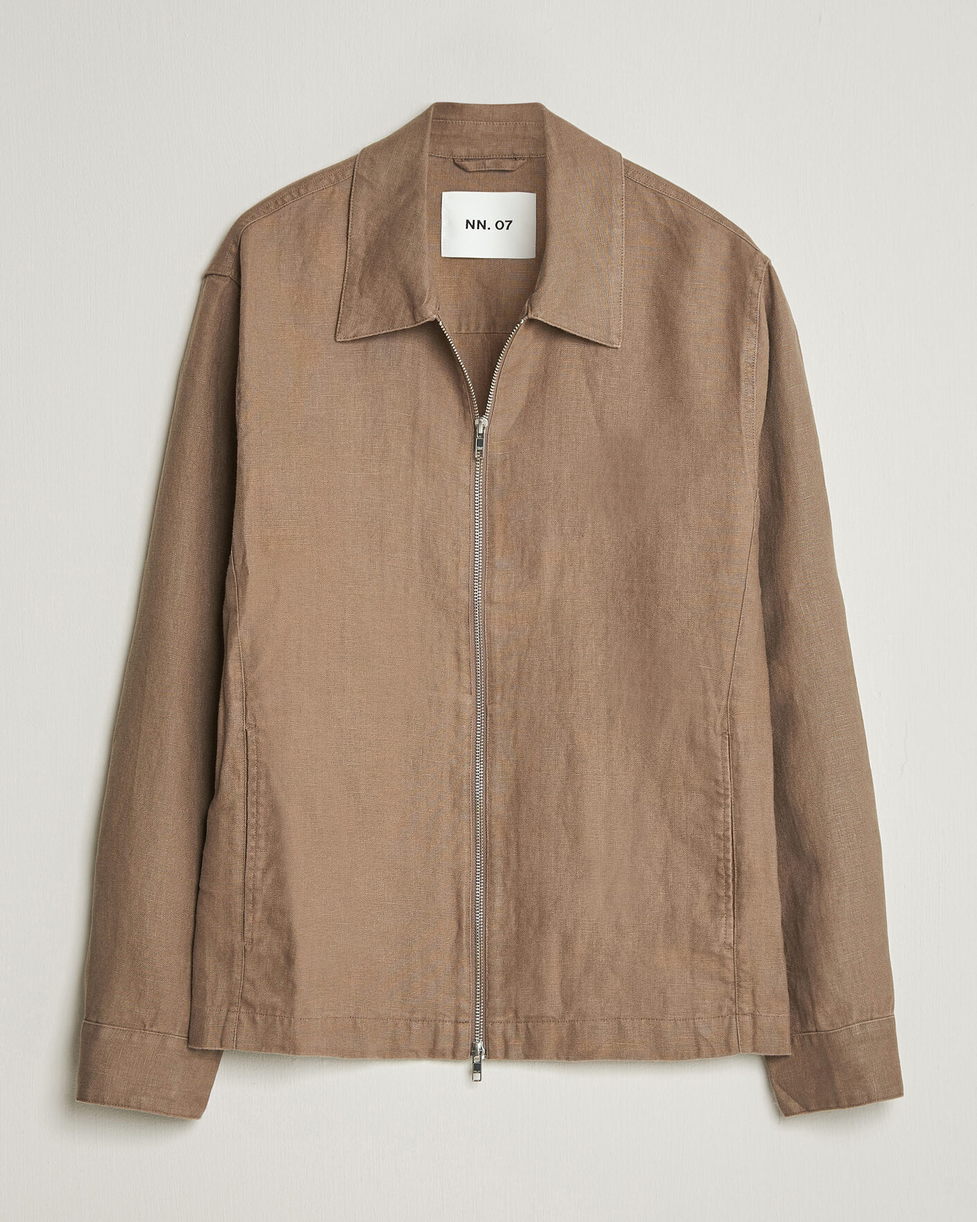 NN07 Alban Linen Full Zip Overshirt Clay Mirage at CareOfCarl.com