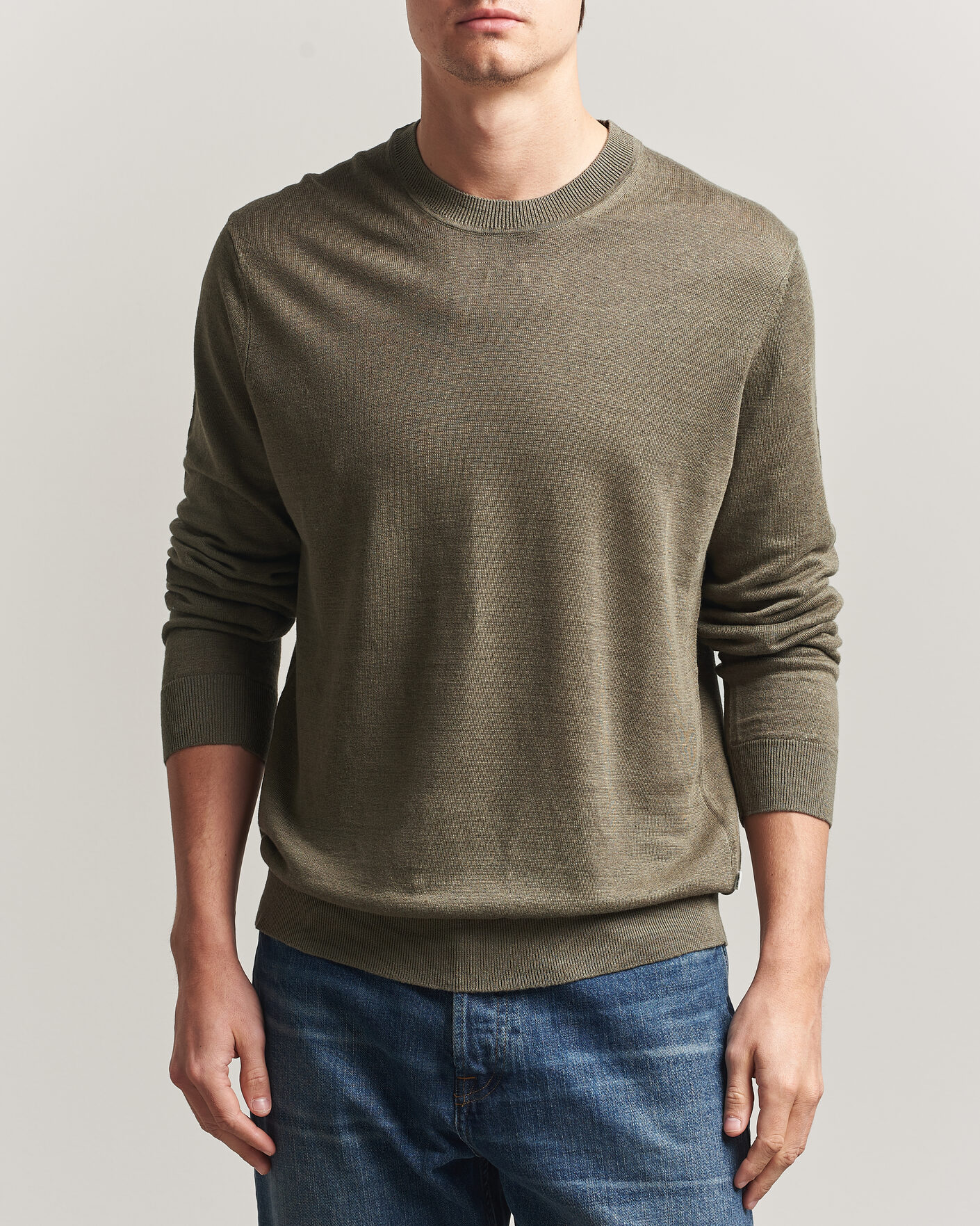 Men | Sweaters & Knitwear | NN07 | Ted Linen Knitted Sweater Capers Green