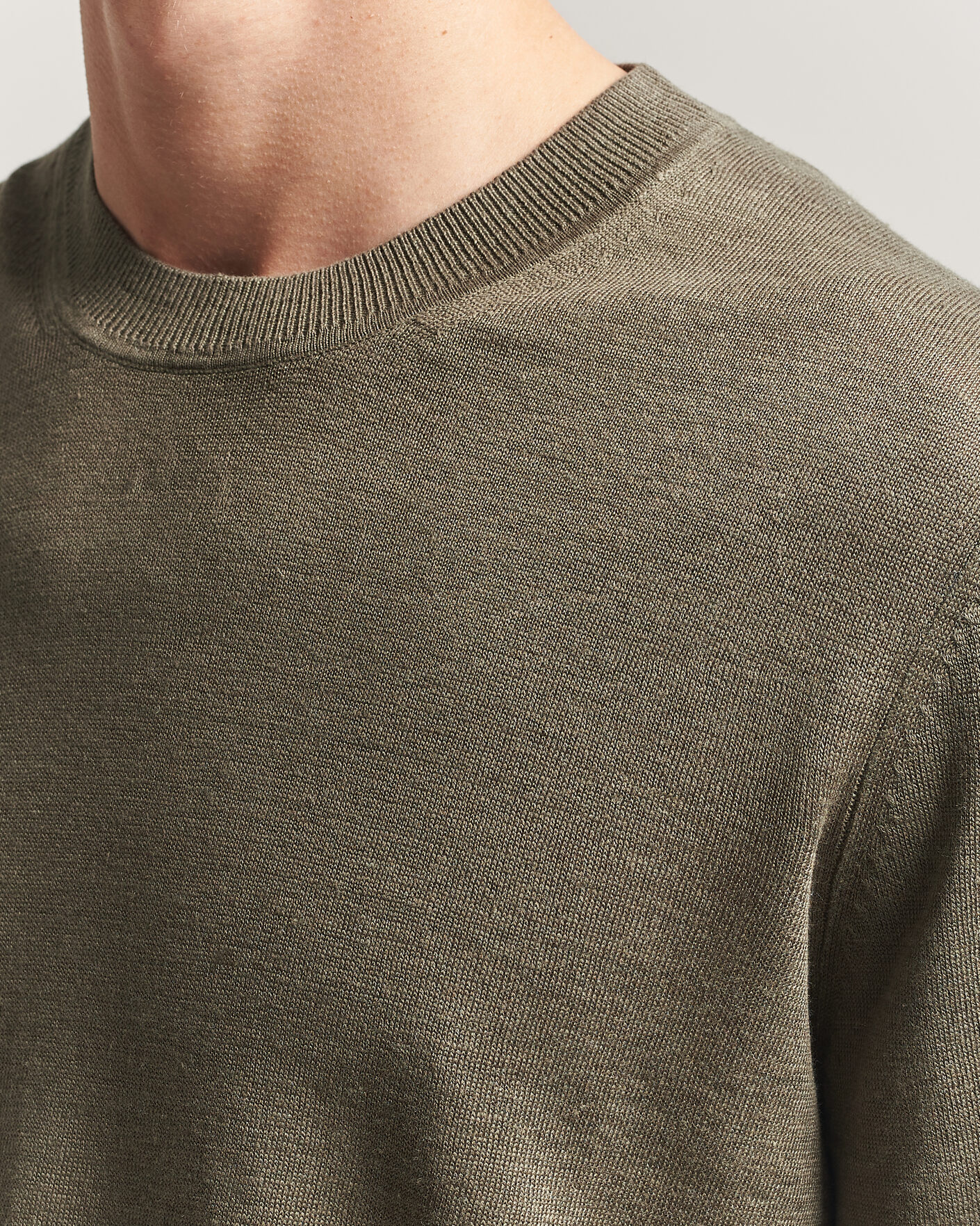Men | Sweaters & Knitwear | NN07 | Ted Linen Knitted Sweater Capers Green