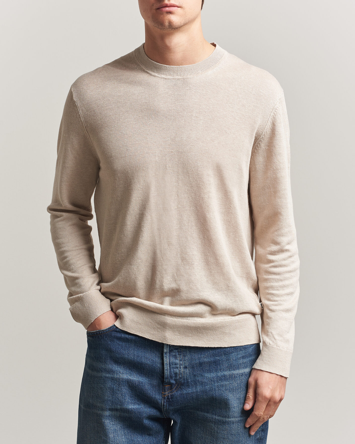 Men | Sweaters & Knitwear | NN07 | Ted Linen Knitted Sweater Oat
