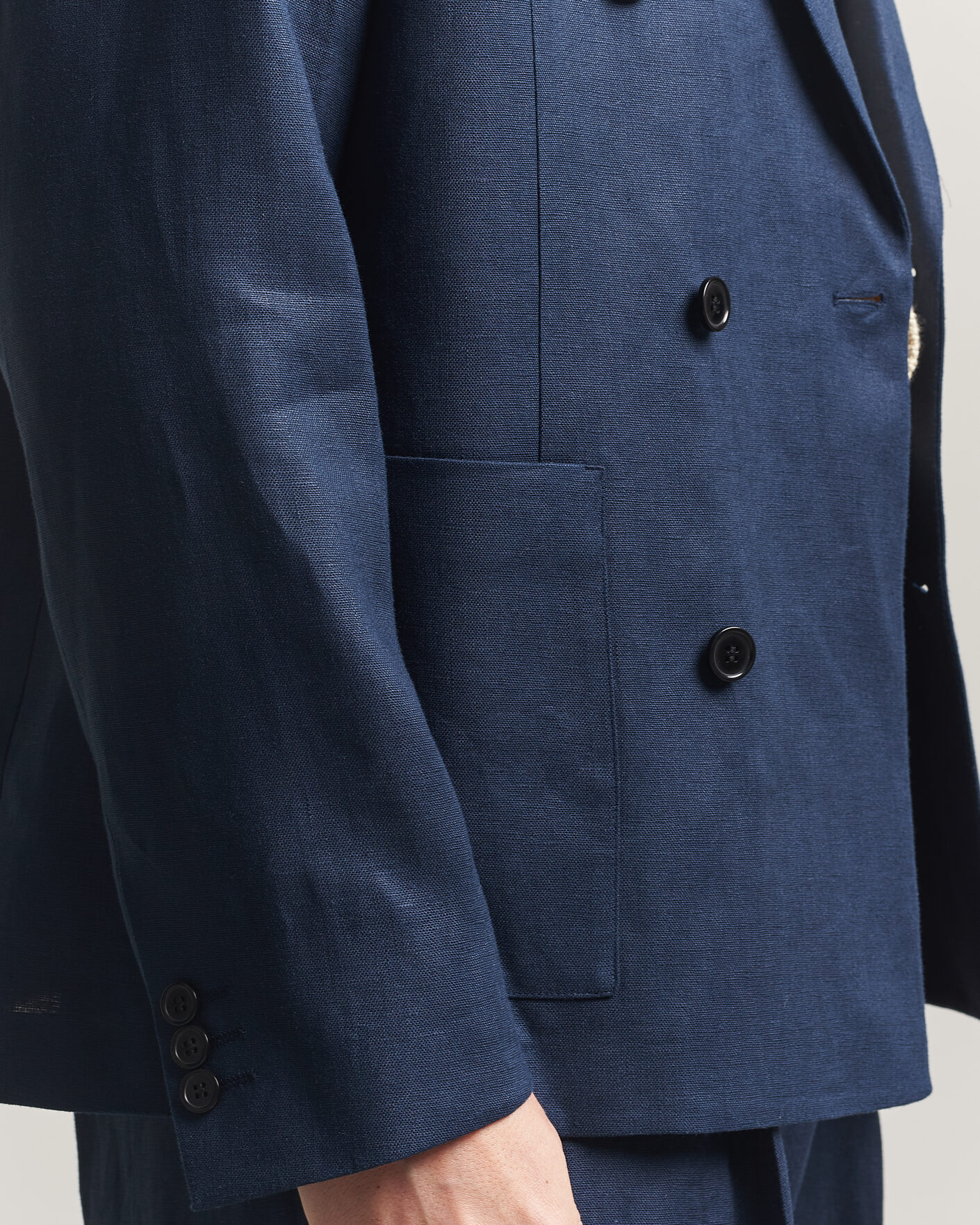 Men | Blazers | NN07 | Jordin Linen Double Breasted Blazer Navy Blue